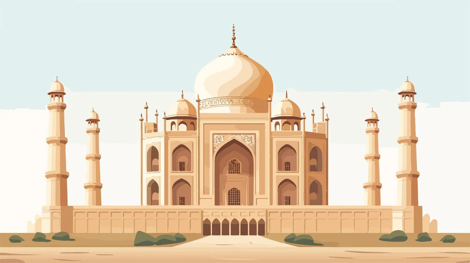 Ancient Temple Mausoleum Illustration — free download from Dotvec