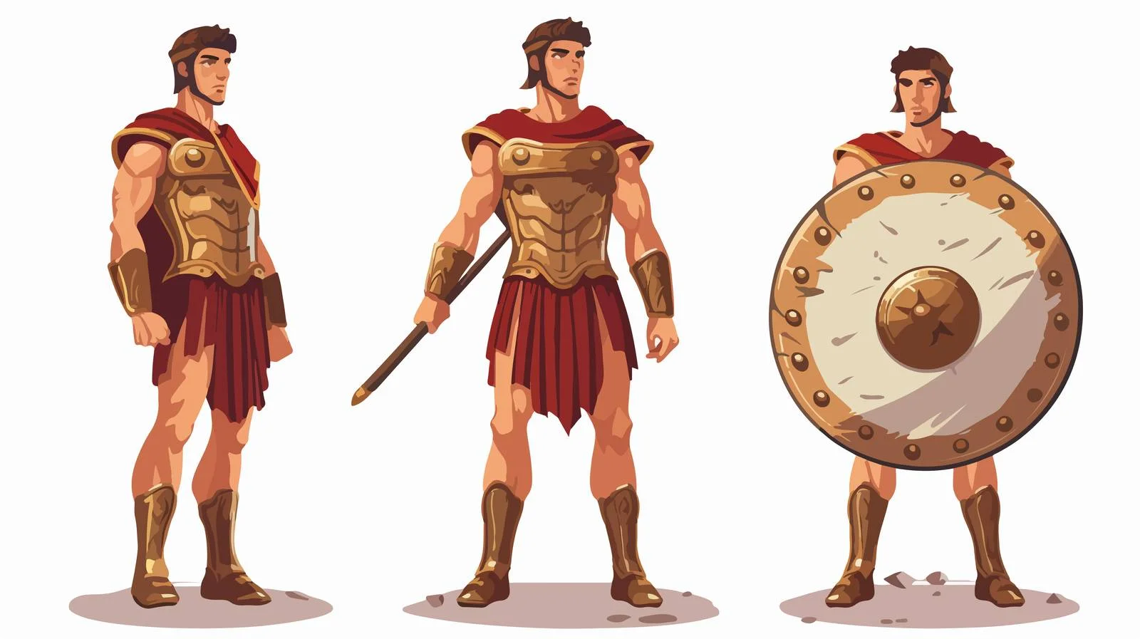 Ancient Roman Warrior with Spear and Shield — free download from Dotvec