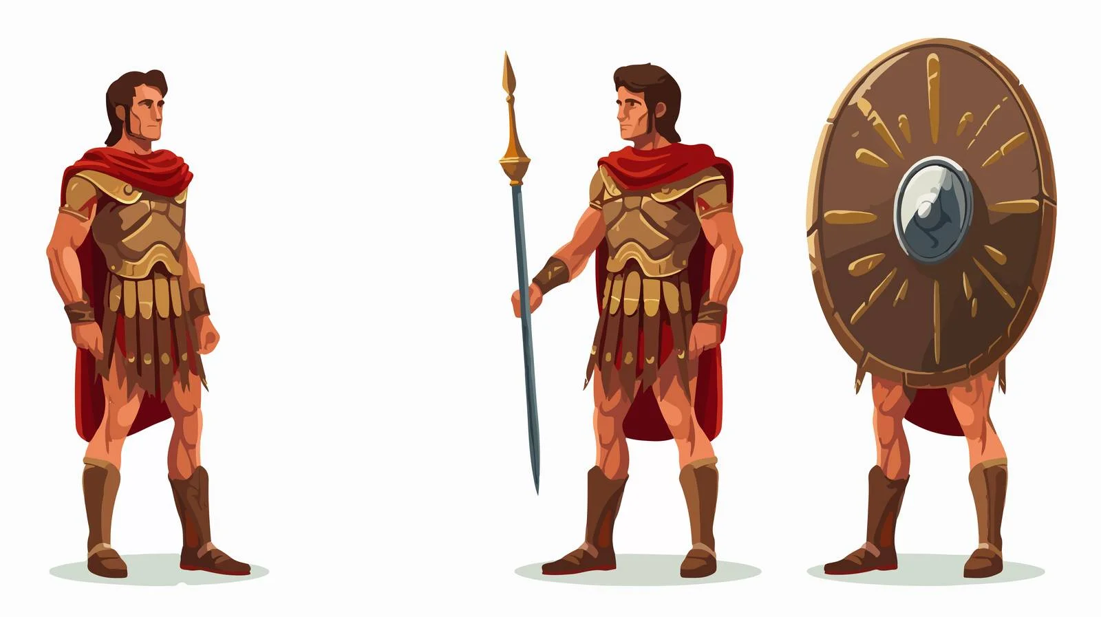 Ancient Roman Warrior Spear Shield Image — free download from Dotvec