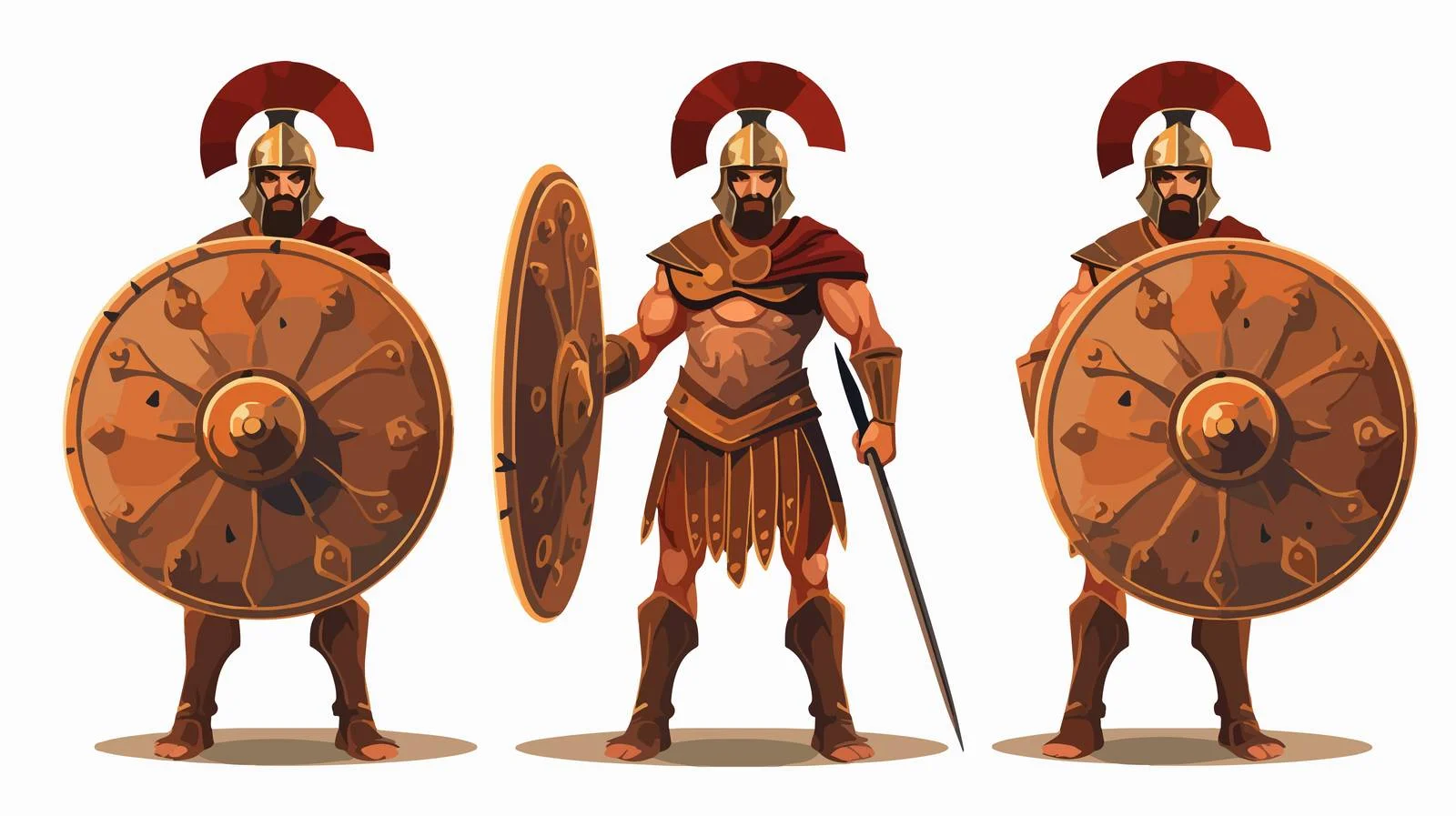 Spartan Warrior Spears Shields 1937 — free download from Dotvec