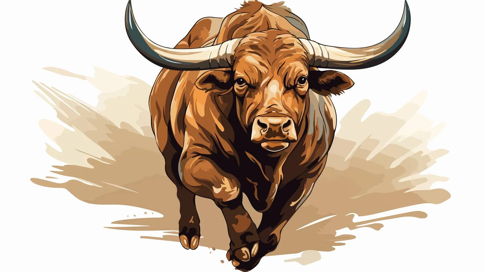 Agitated Bull Charges Opposite Way Image — free download from Dotvec