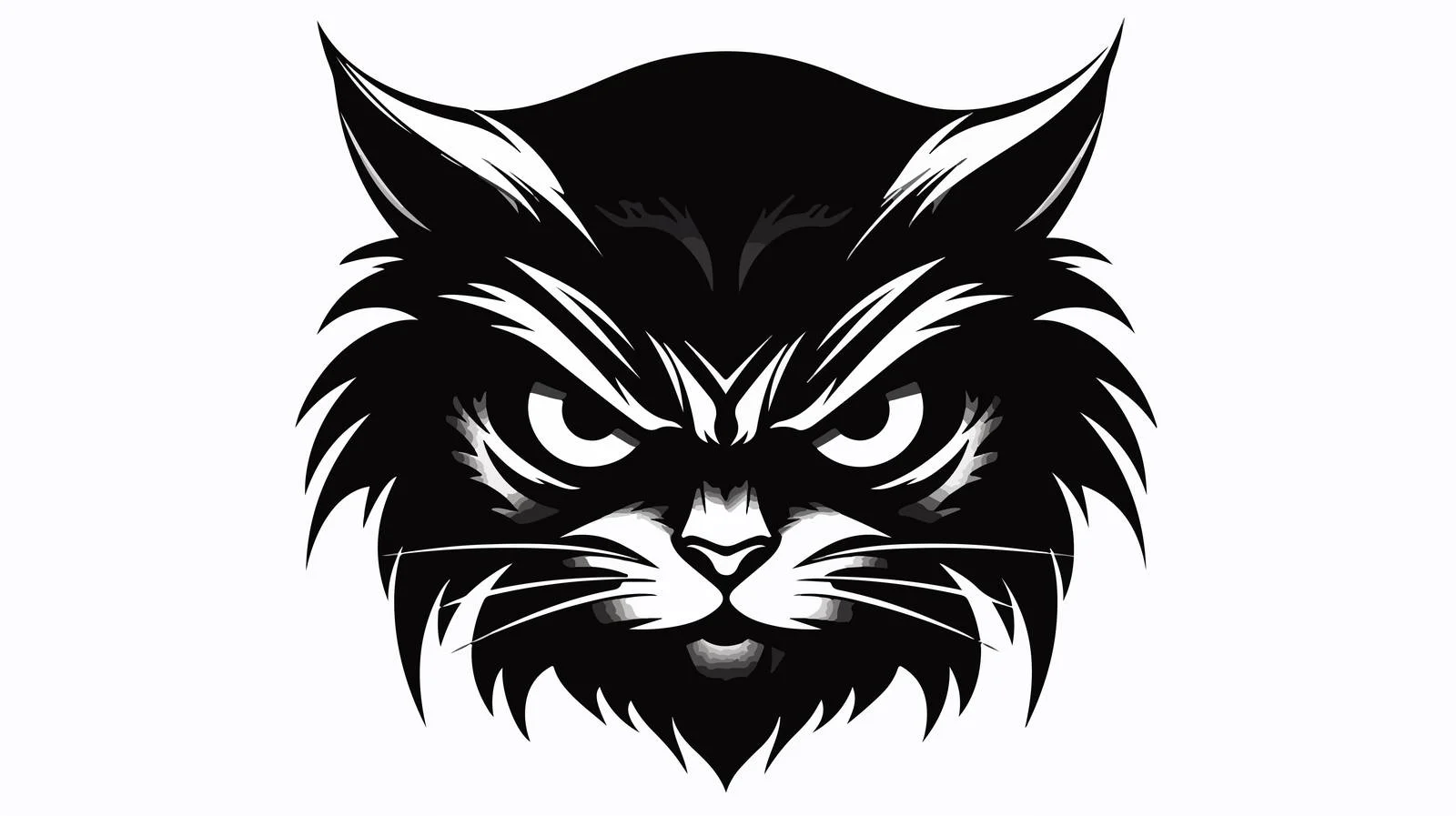 Fierce Cat Head Illustration — free download from Dotvec