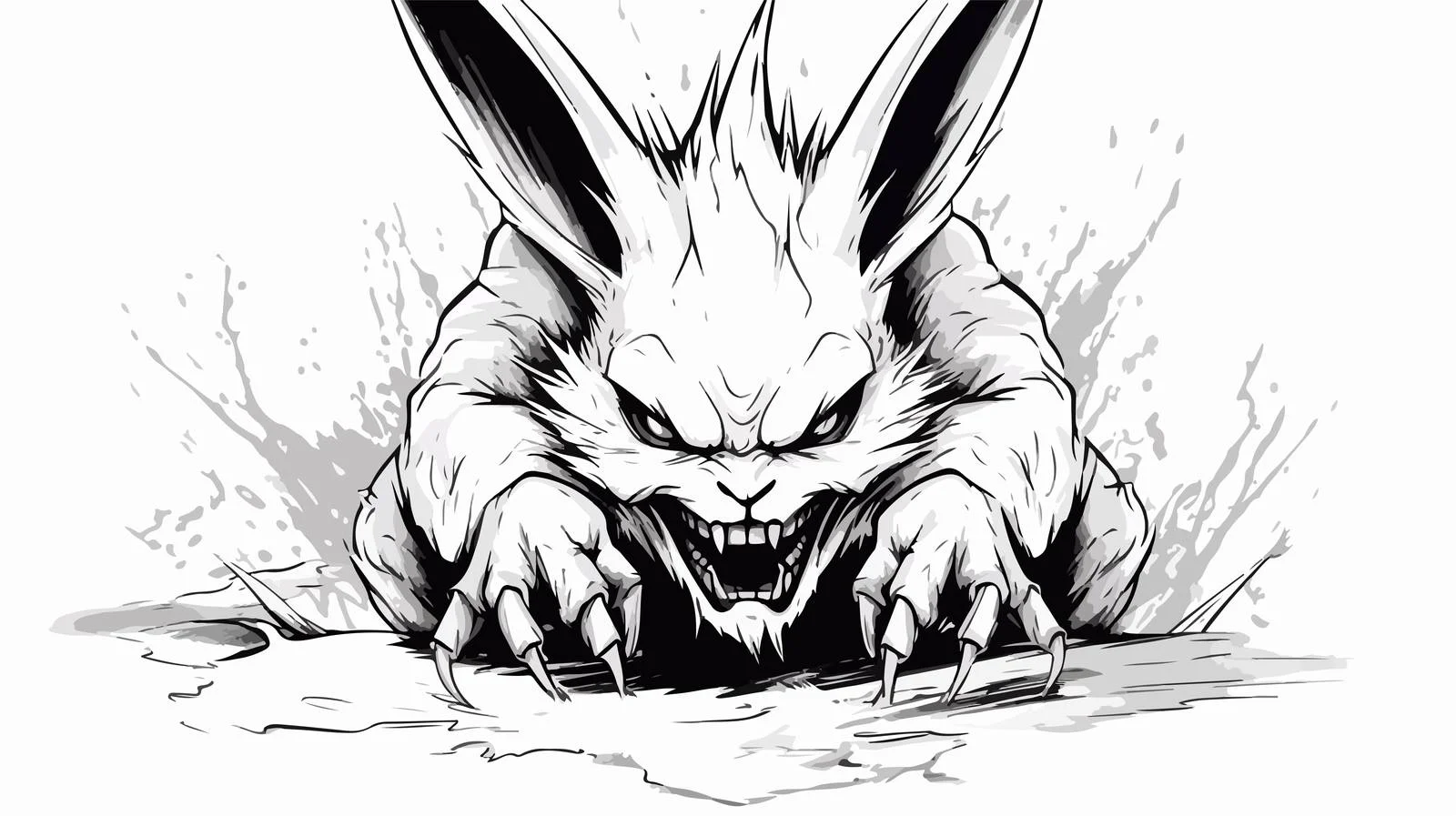 Angry Rabbit Cartoon Sketch — free download from Dotvec