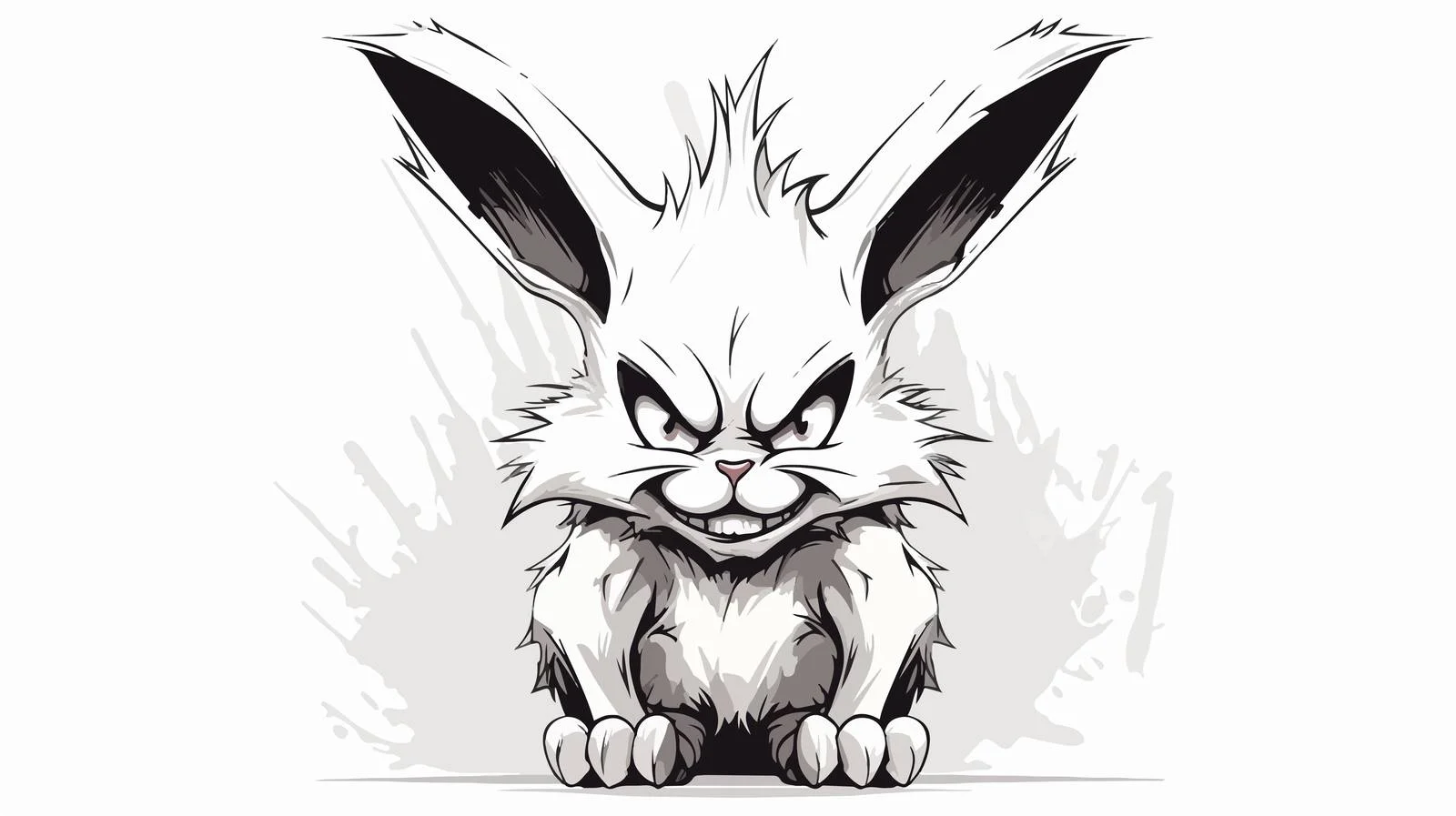 Hand-Drawn Angry Rabbit Cartoon Sketch — free download from Dotvec