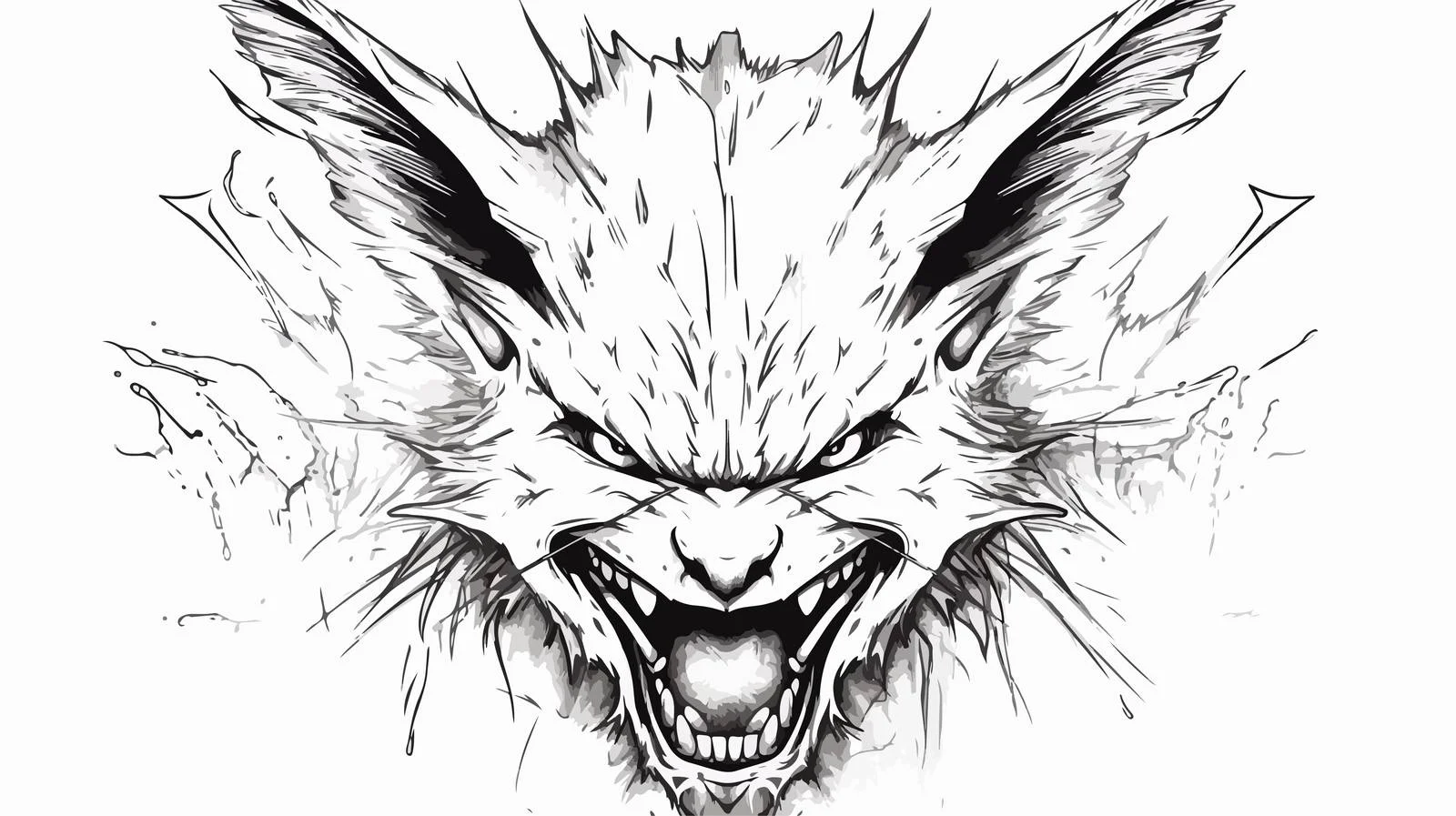 Angry Rabbit Sketch Vector Cartoon — free download from Dotvec