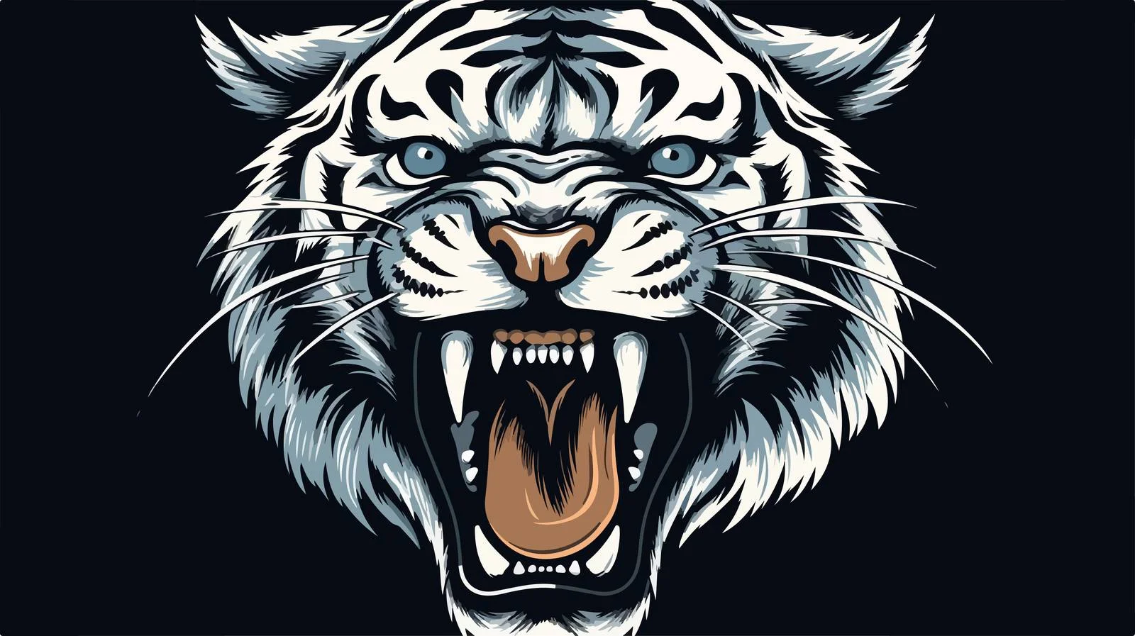 Fierce Tiger Head Sketch — free download from Dotvec