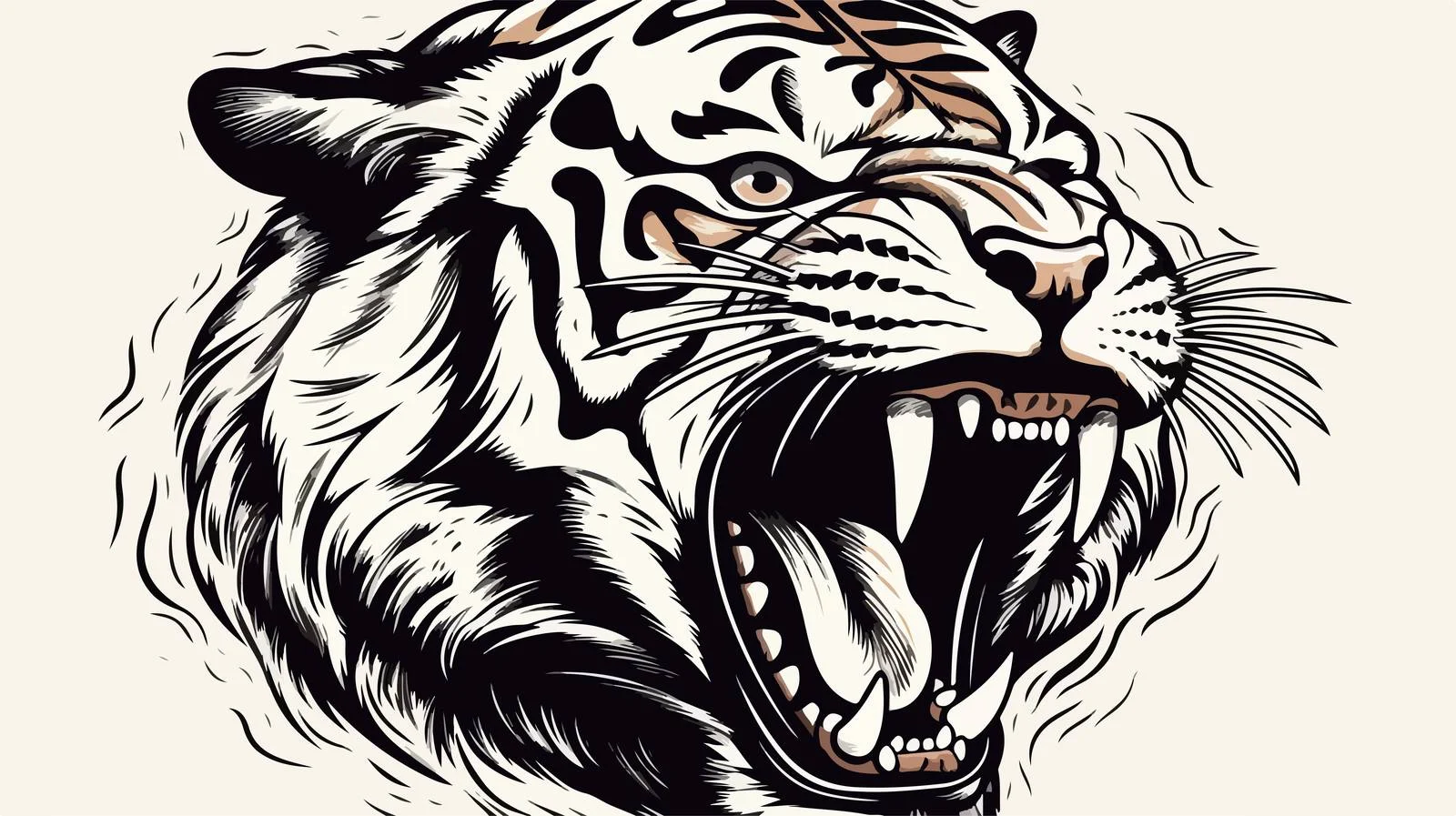 Ferocious Tiger Sketch — free download from Dotvec