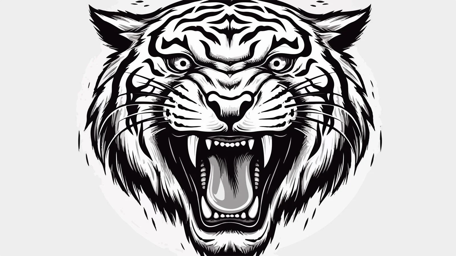 Fierce Tiger Sketch — free download from Dotvec