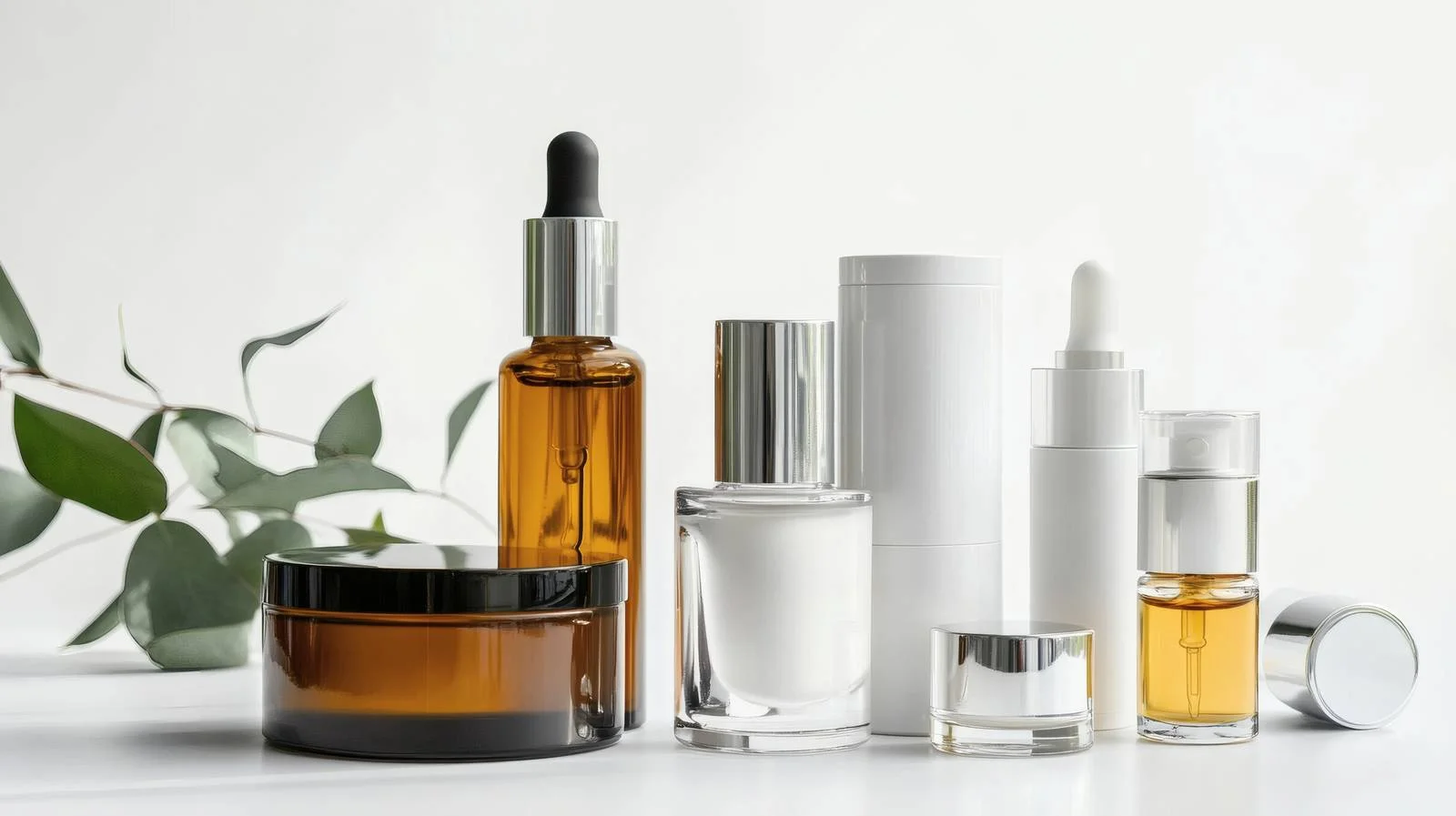 Luxury Anti-Aging Skincare Products on White Background — free download from Dotvec