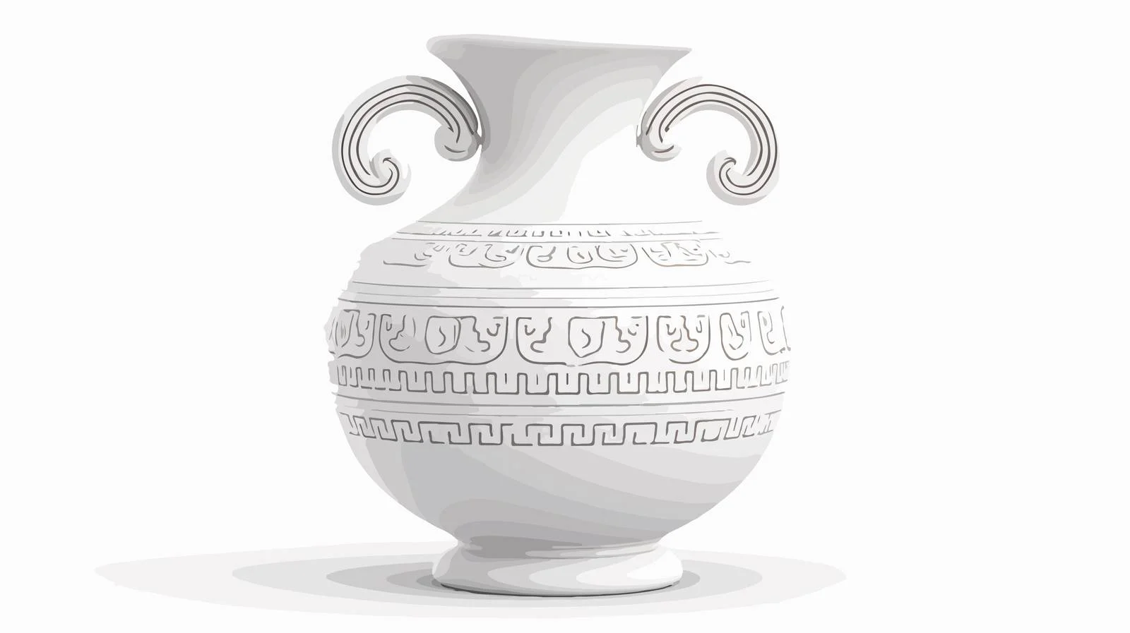 Ancient Greek White Clay Vase Display — free download from Dotvec