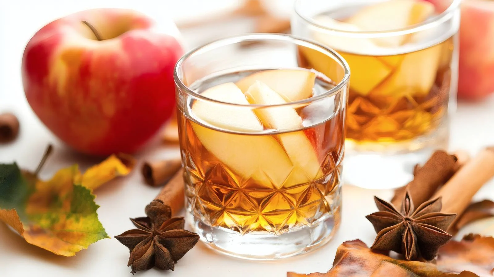 Refreshing Apple Cider on White Background — free download from Dotvec
