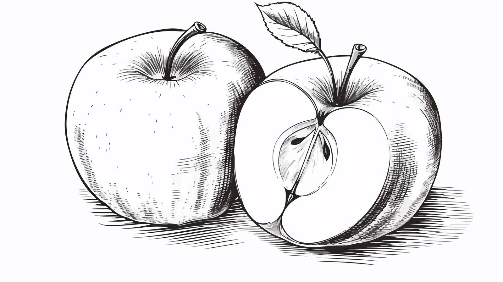 Hand-drawn Apple Fruit Engraving Sketch Vector — free download from Dotvec