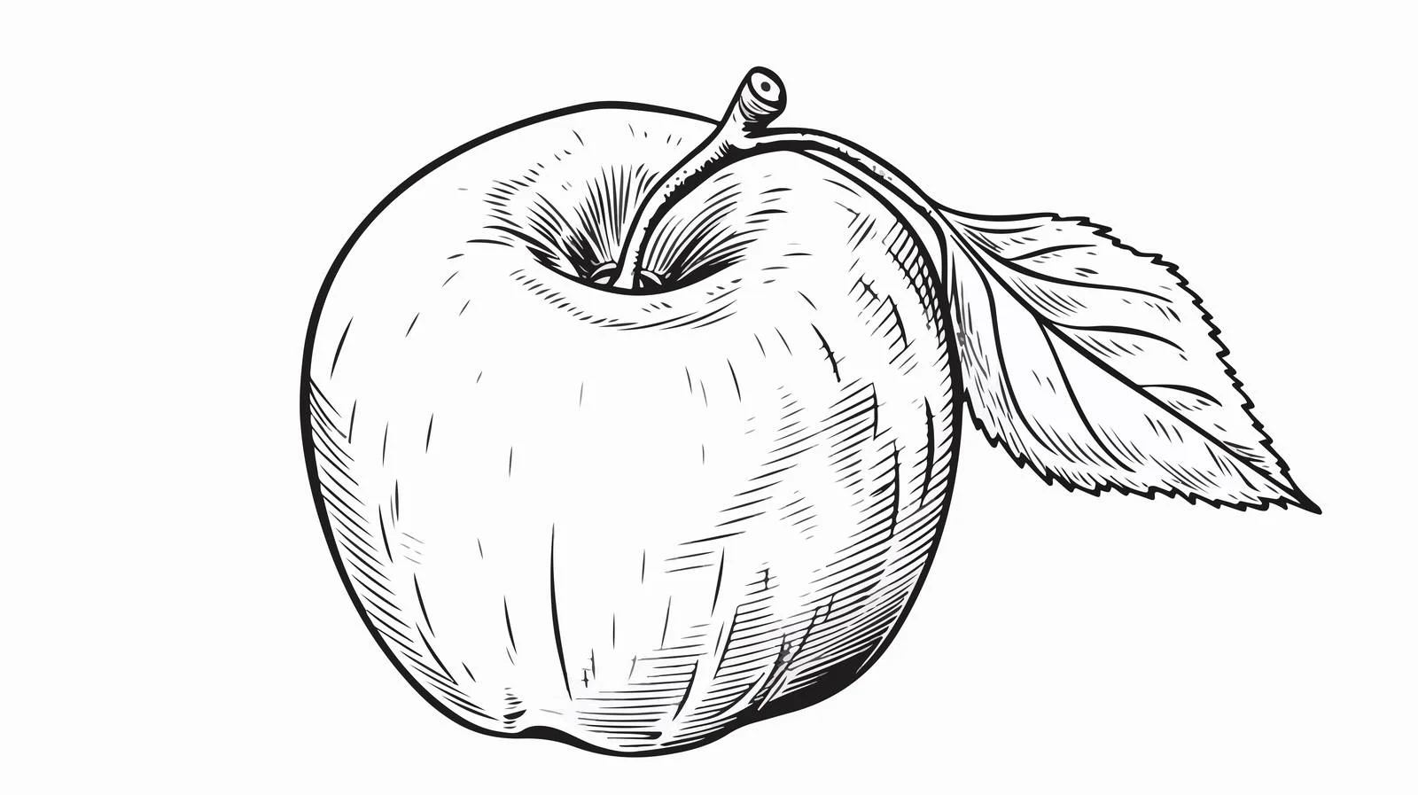 Hand-Drawn Apple Fruit Engraving Sketch — free download from Dotvec