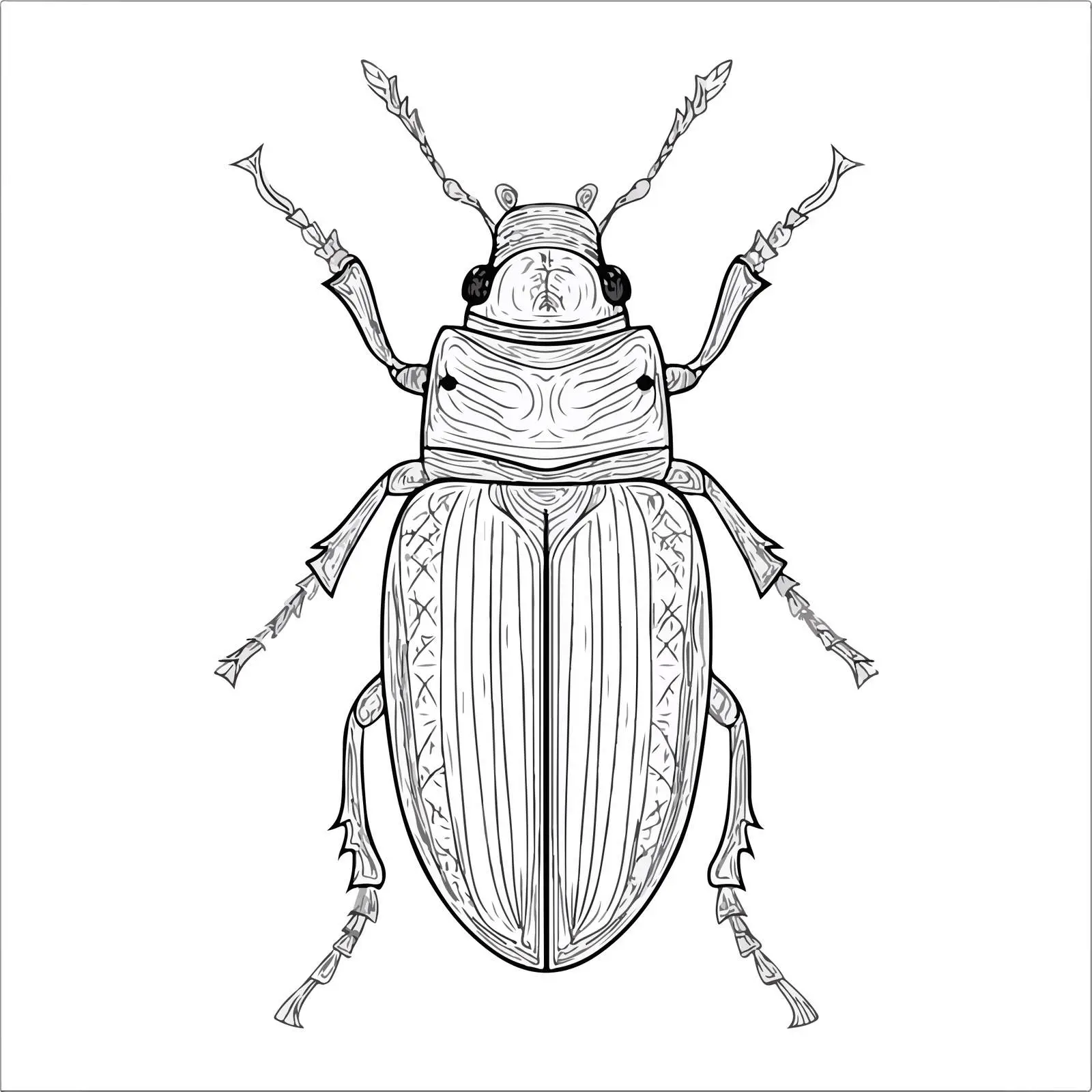Beetle Applique Line Art Embroidery — free download from Dotvec