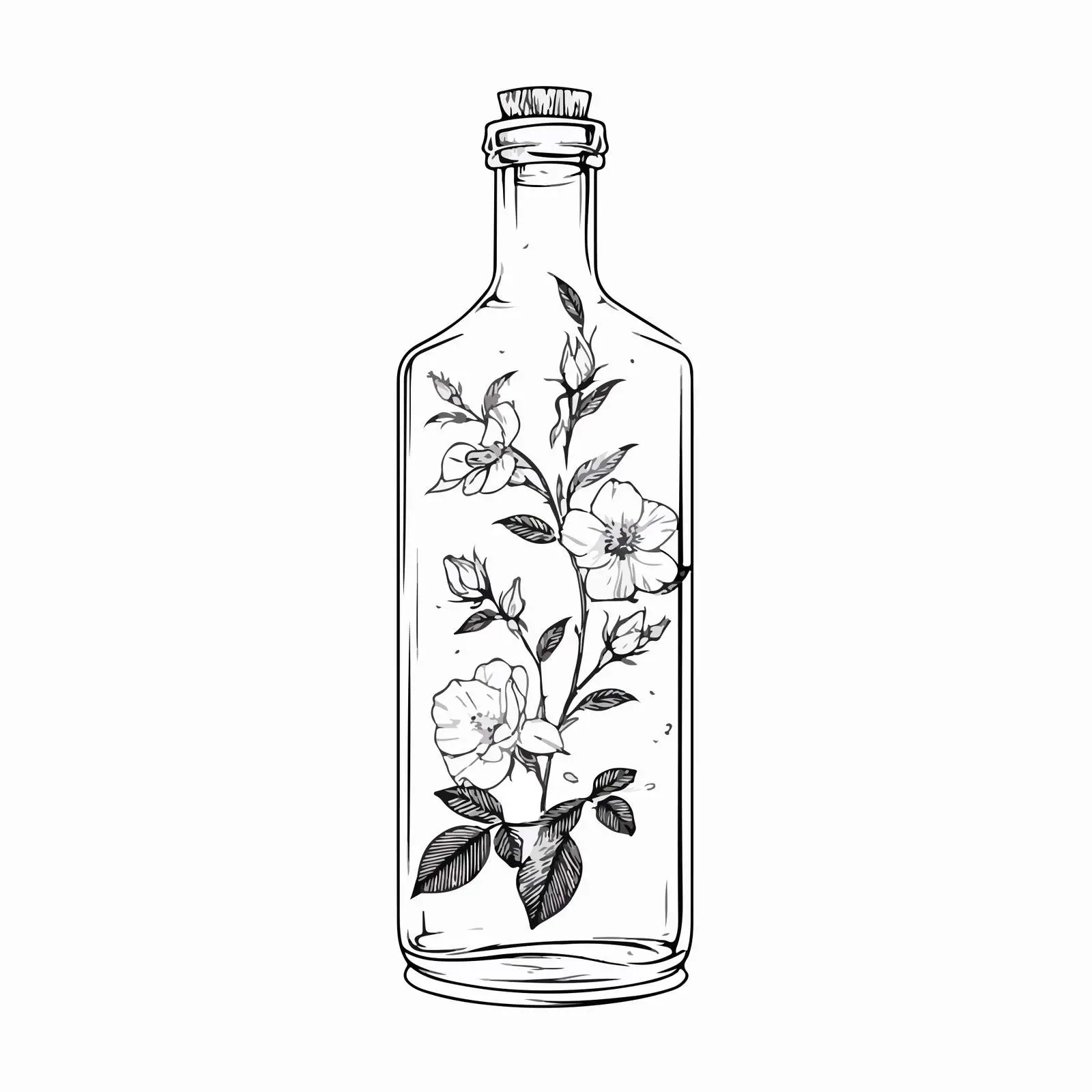 Embroidery Bottle Line Art Vector Design — free download from Dotvec
