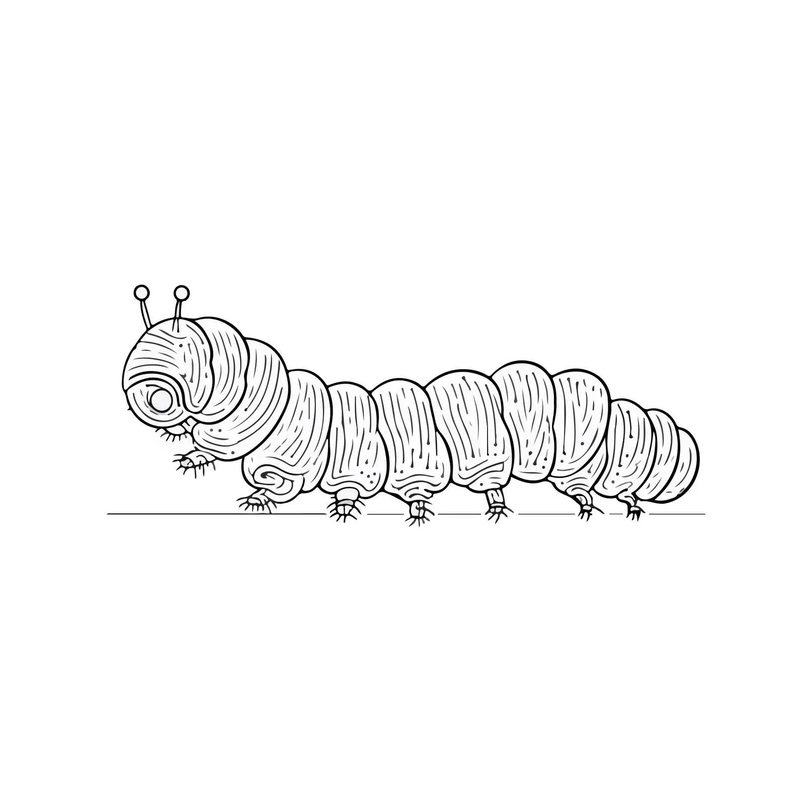 Applique Caterpillar Embroidery Line Art — free download from Dotvec
