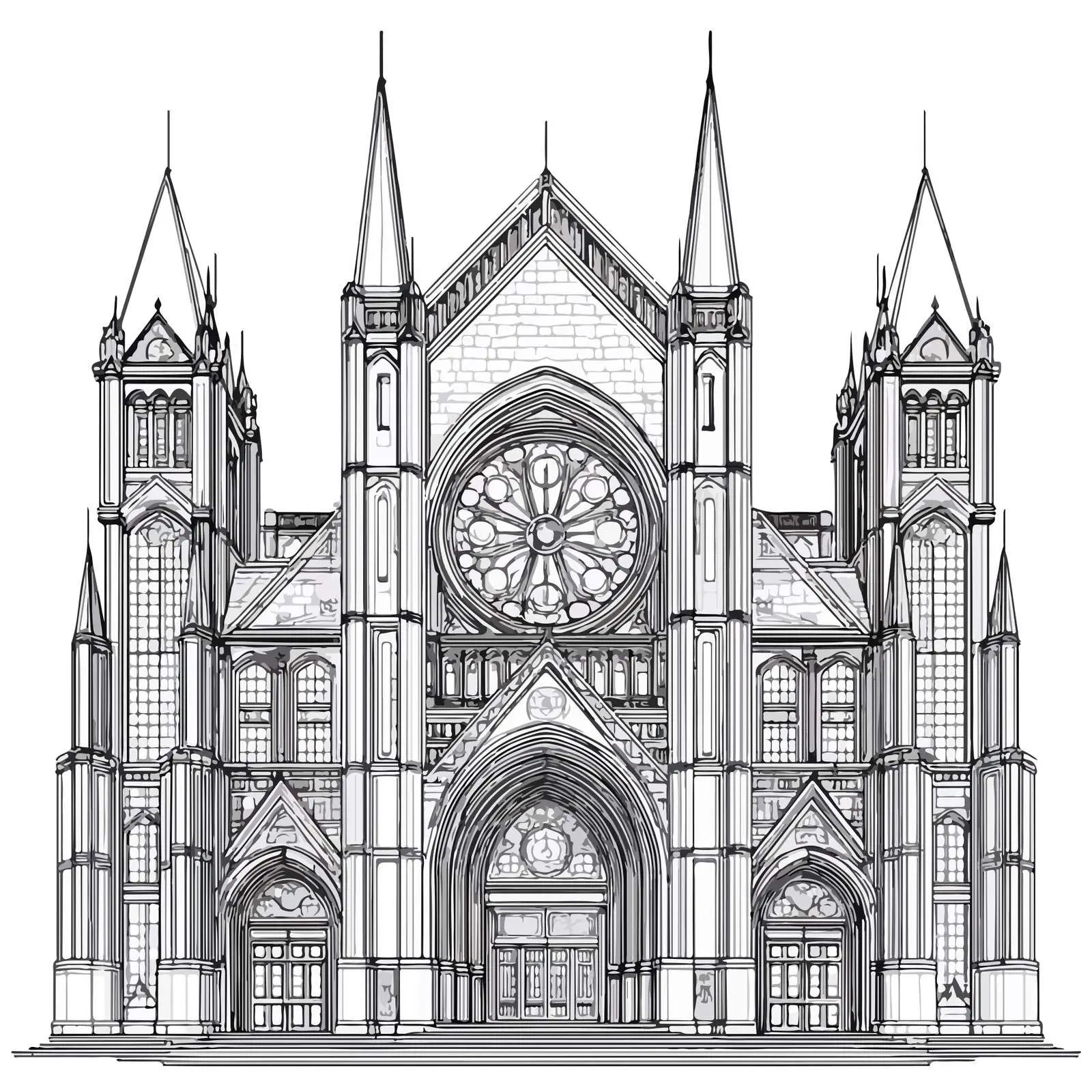 Cathedral Applique Line Art Vector — free download from Dotvec