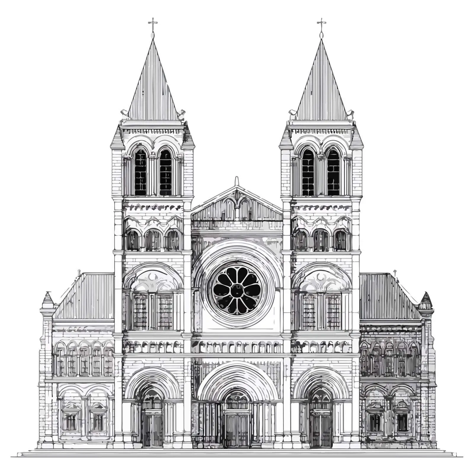 Cathedral Applique Embroidery Vector Illustration — free download from Dotvec