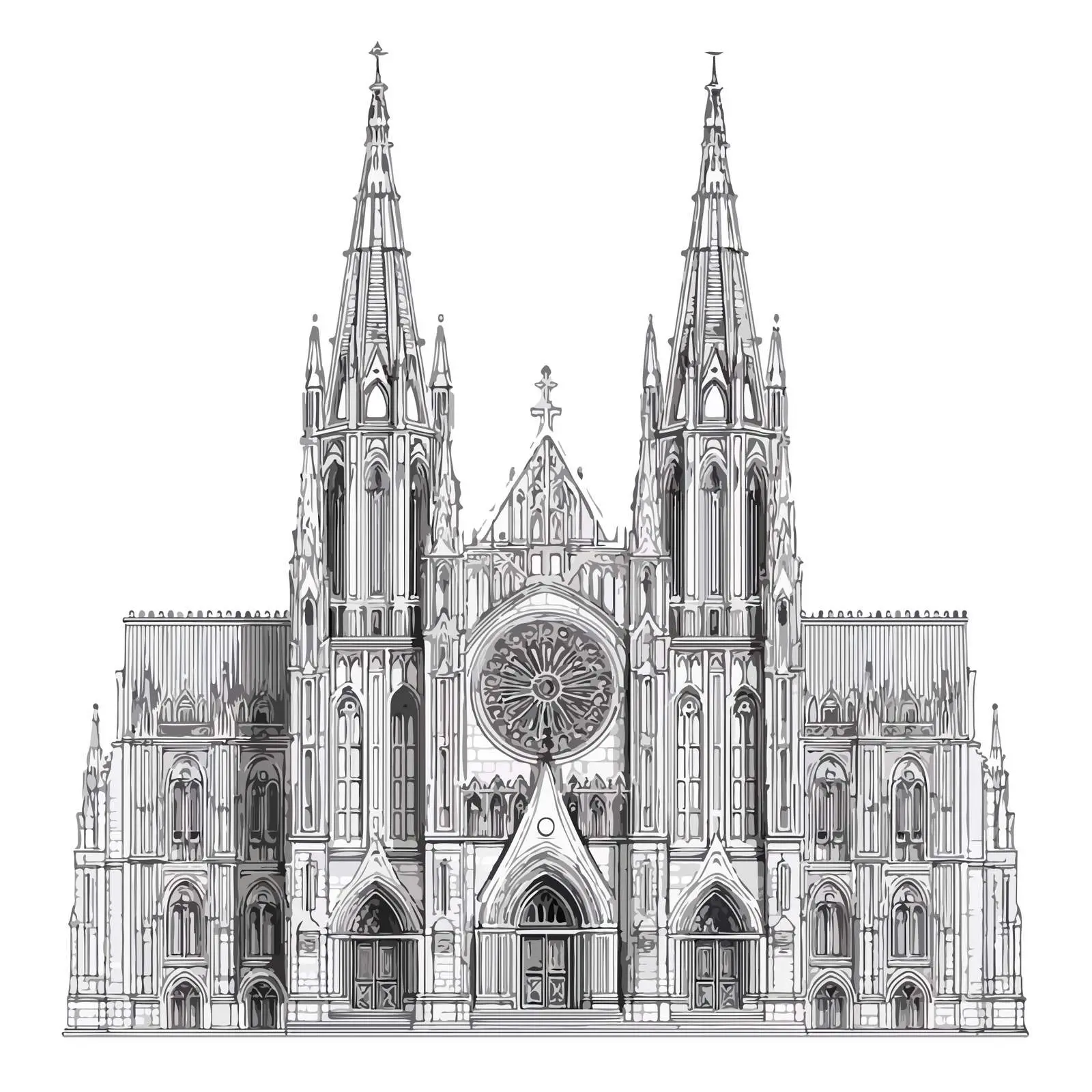 Cathedral Applique Line Art Vector — free download from Dotvec