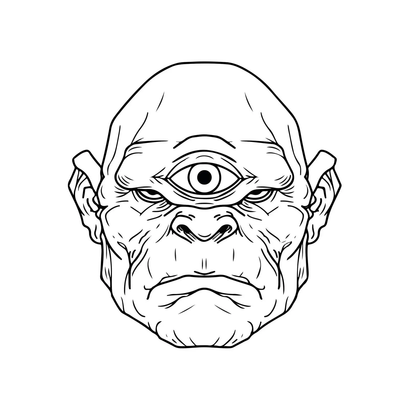 Cyclops Applique Line Art Embroidery — free download from Dotvec