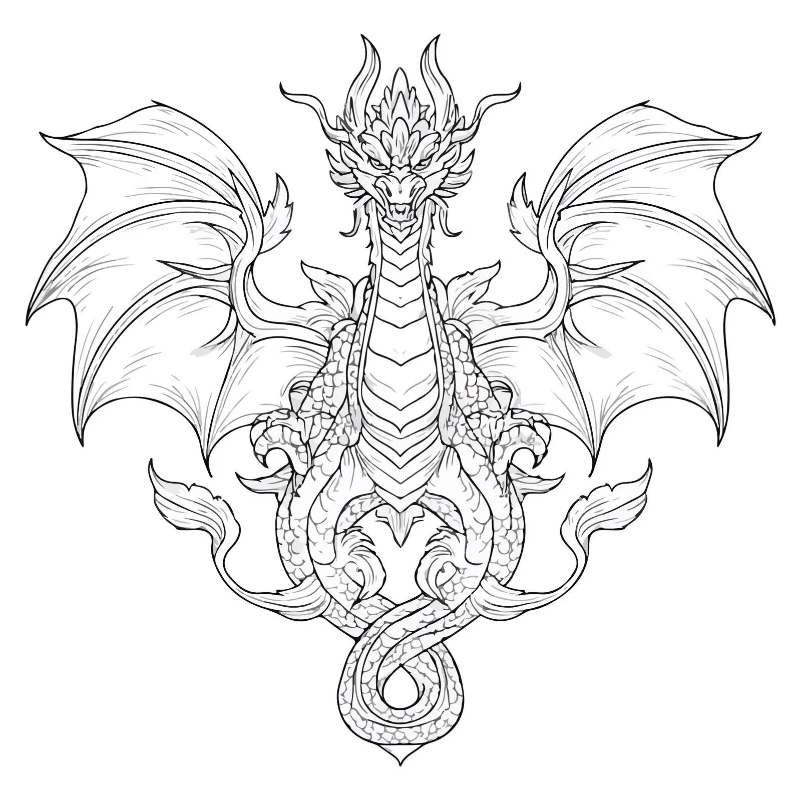 Dragon Applique Embroidery Vector Line Art — free download from Dotvec