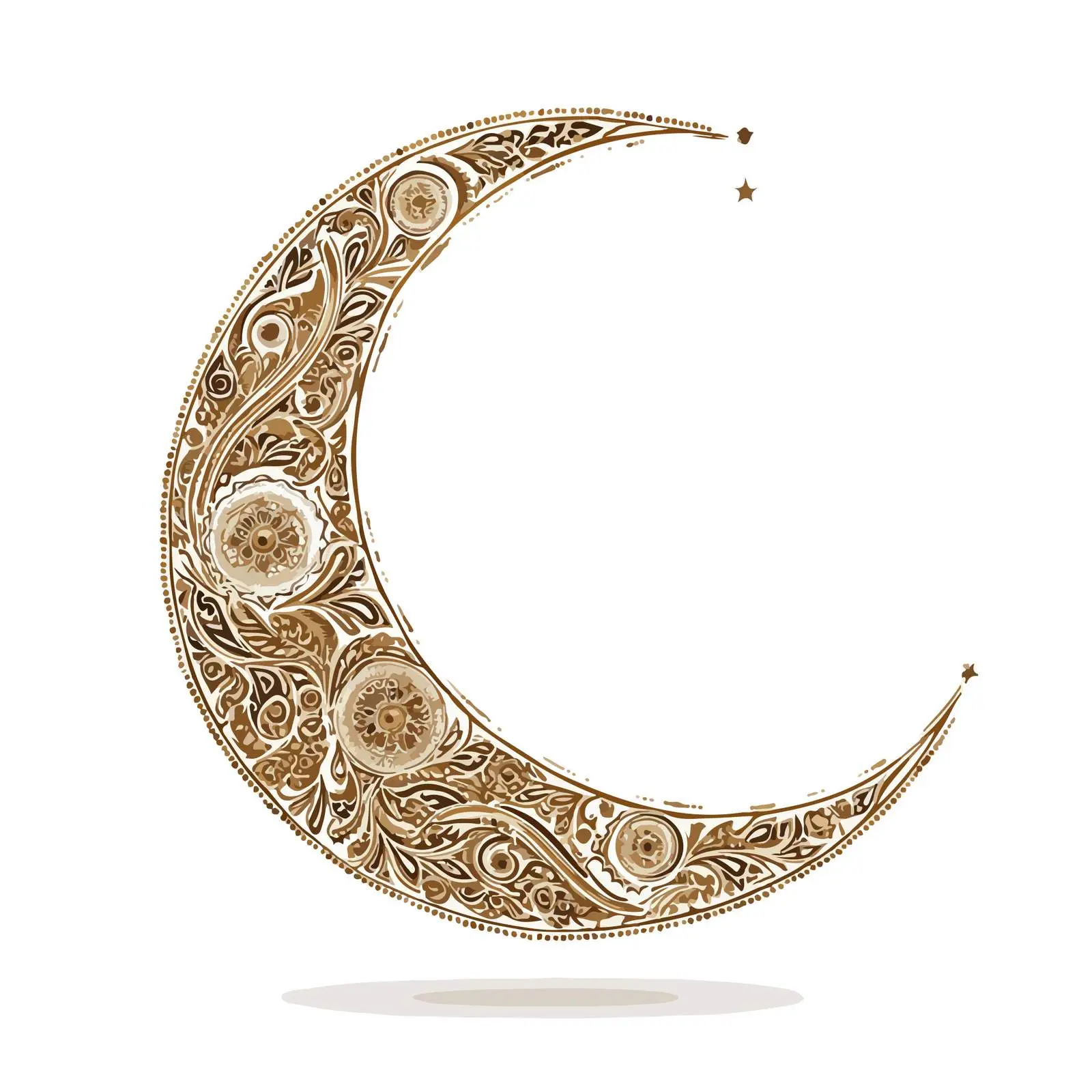 Eid Crescent Applique Line Art Vector — free download from Dotvec