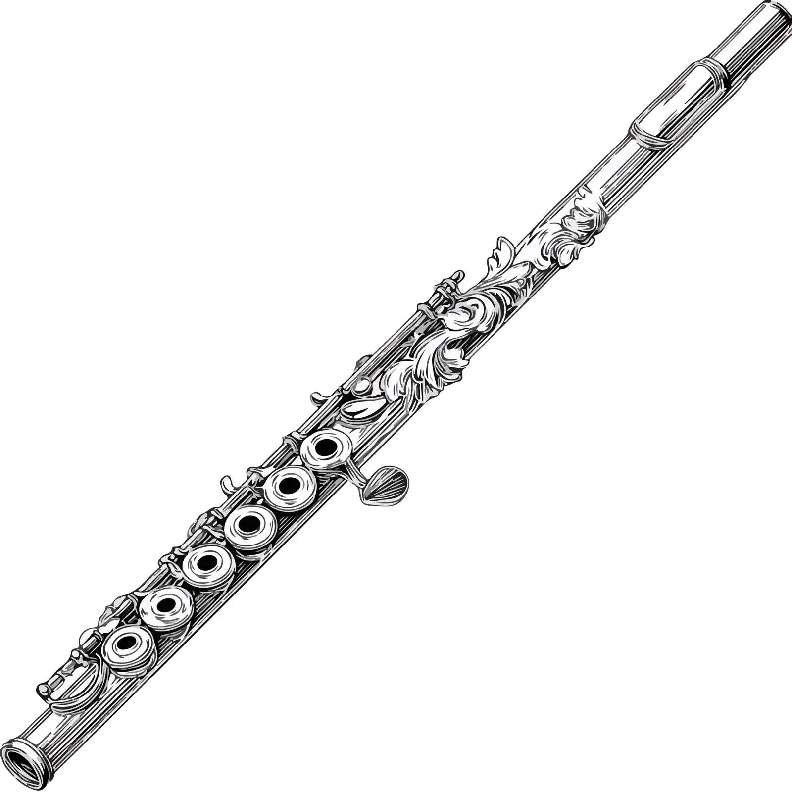 Flute Applique Line Art Vector Design — free download from Dotvec