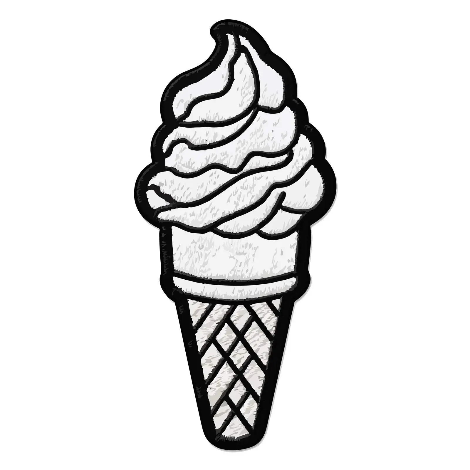 Ice Cream Cone Applique Embroidery Design — free download from Dotvec