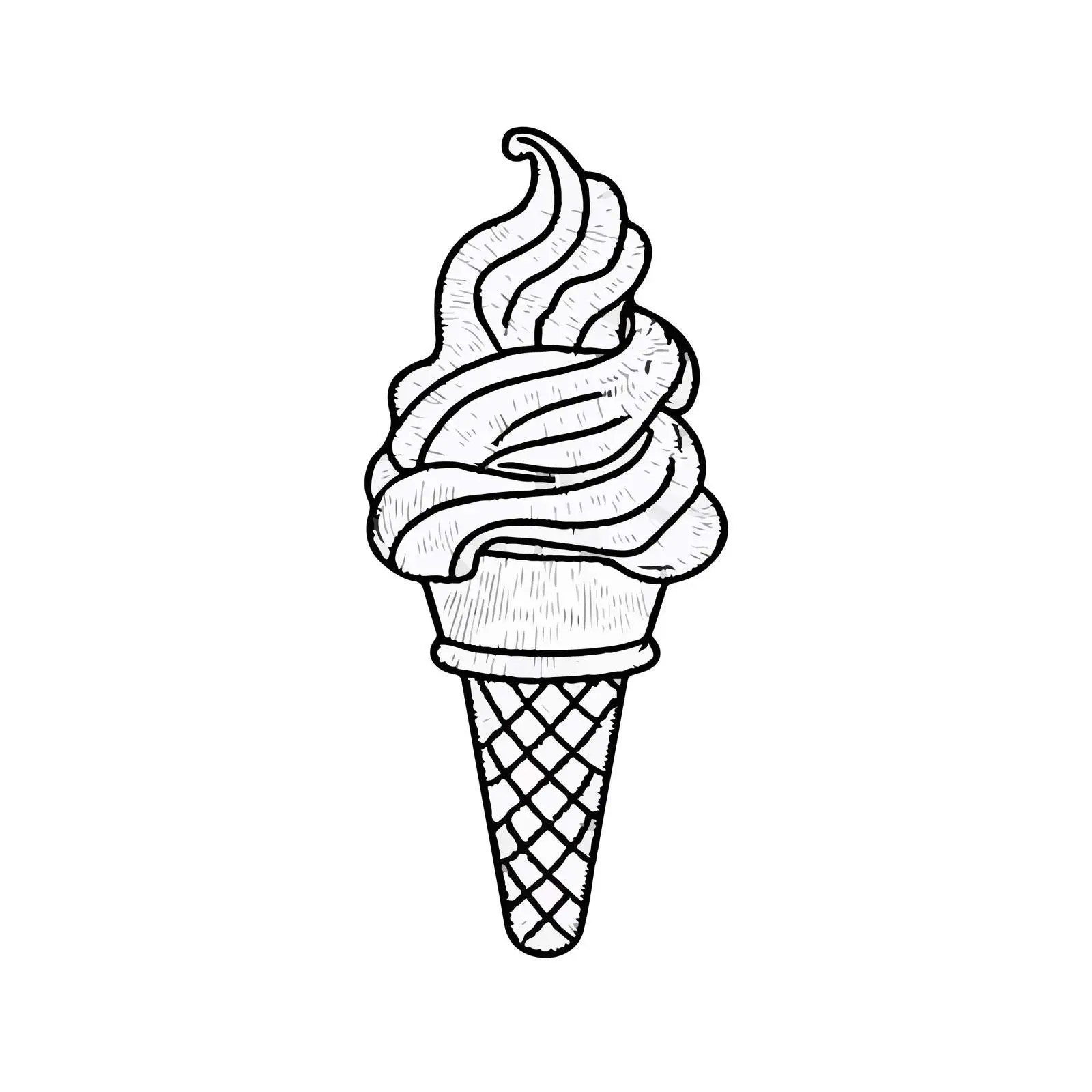 Ice Cream Cone Applique Embroidery Design — free download from Dotvec