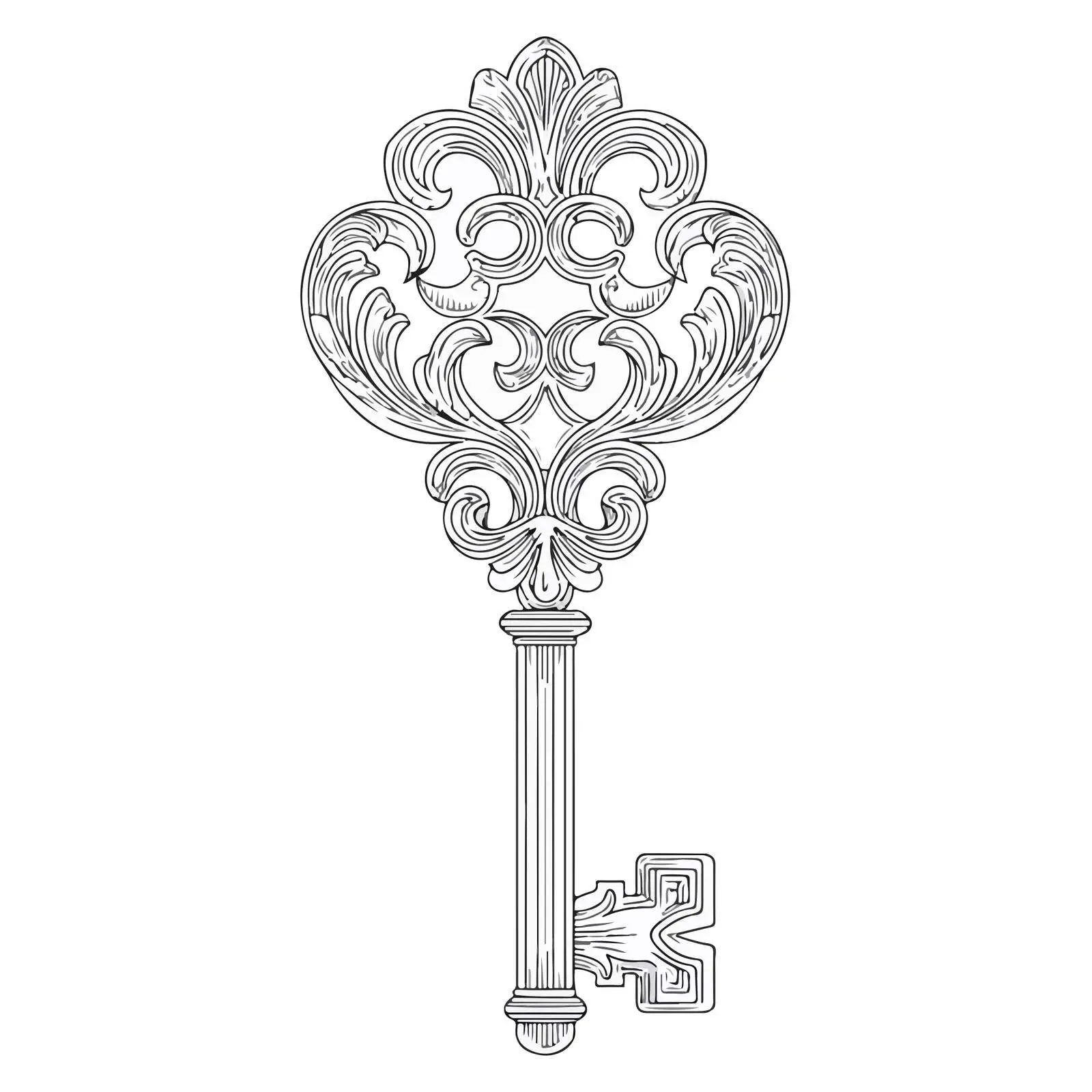 Elegant Key Embroidery Design — free download from Dotvec