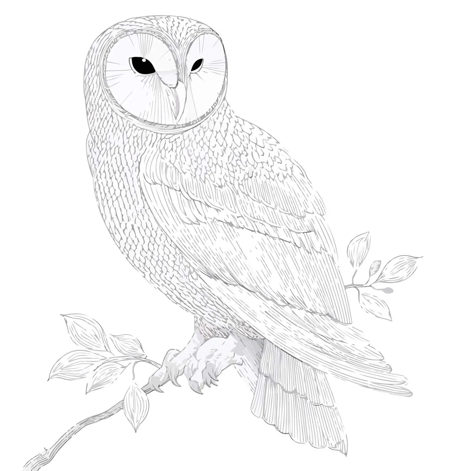 Applique Owl Perched Embroidery Line Art — free download from Dotvec