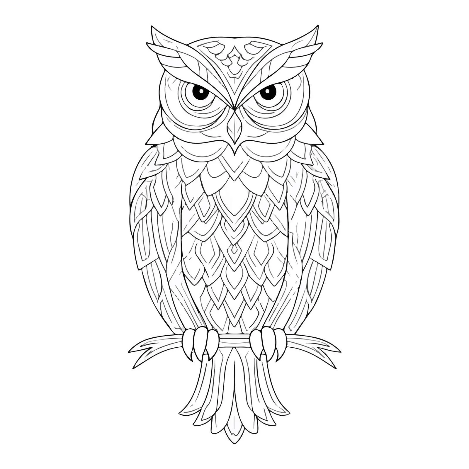 Owl Perched Applique Line Art — free download from Dotvec