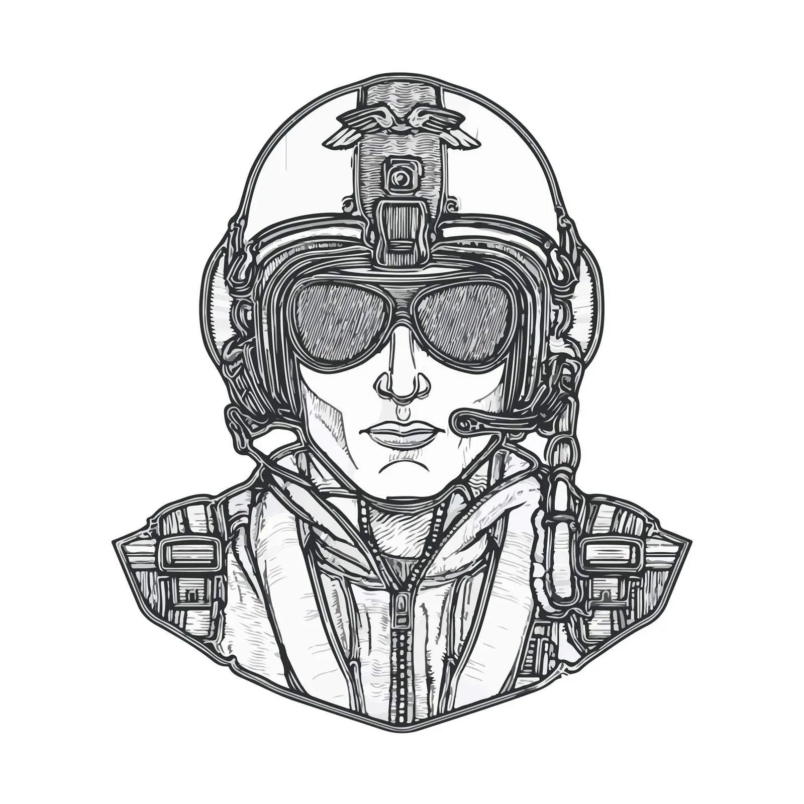 Aviator Applique Embroidery Design — free download from Dotvec