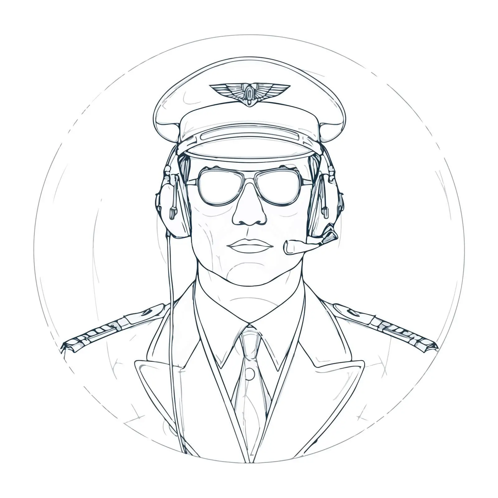 Pilot Embroidery Line Art Vector Design — free download from Dotvec