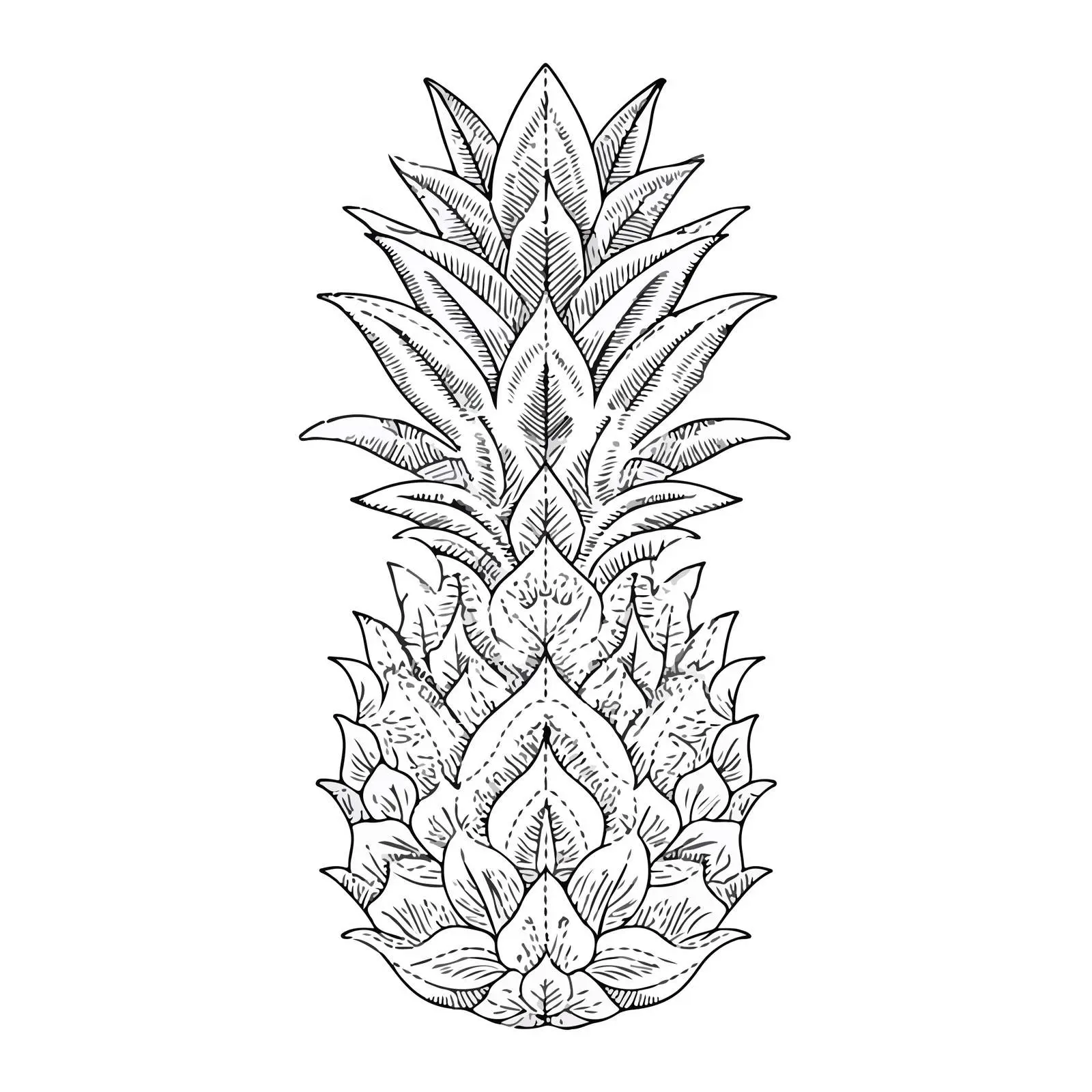 Pineapple Embroidery Applique Vector Art — free download from Dotvec