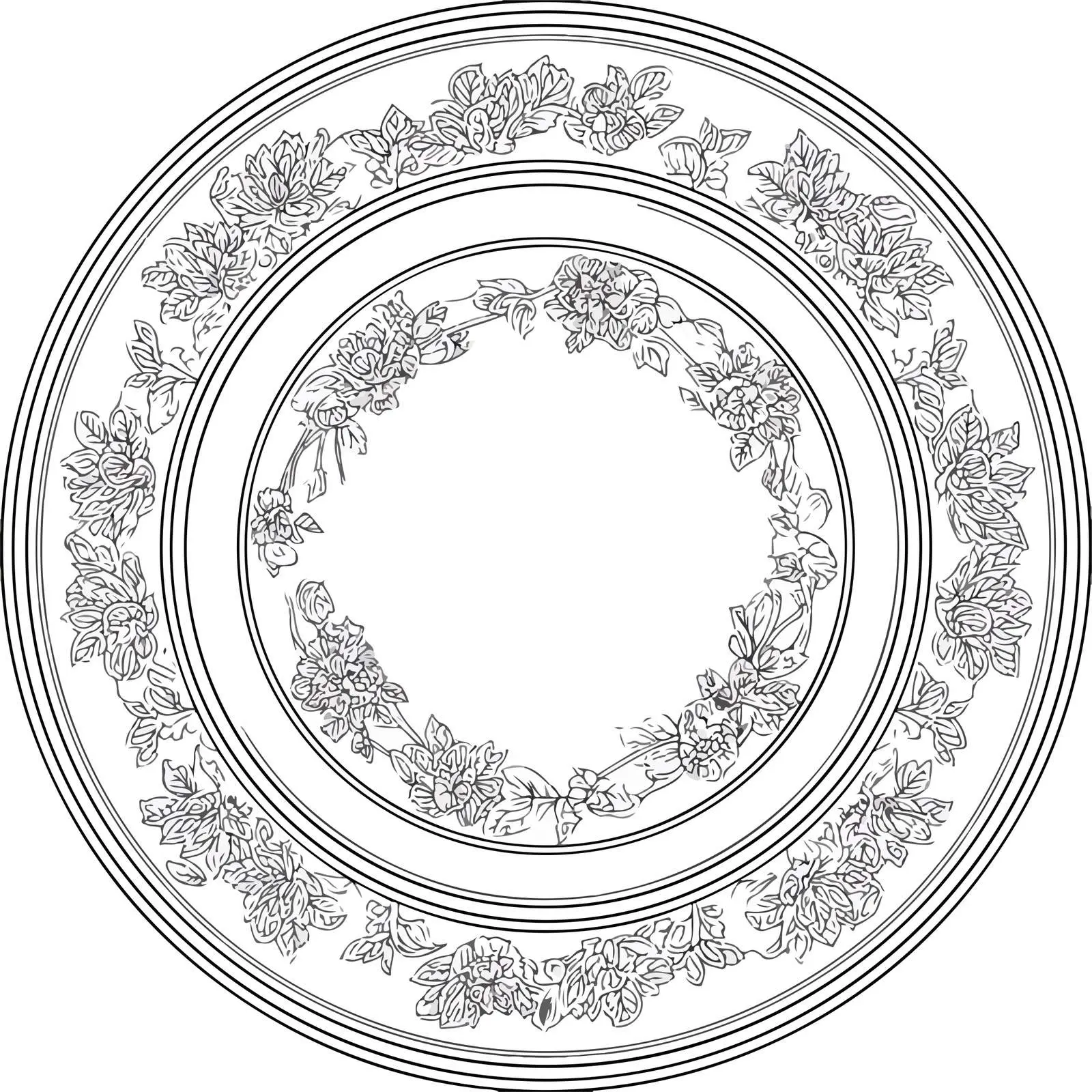 Embroidery Plate Applique Vector Design — free download from Dotvec