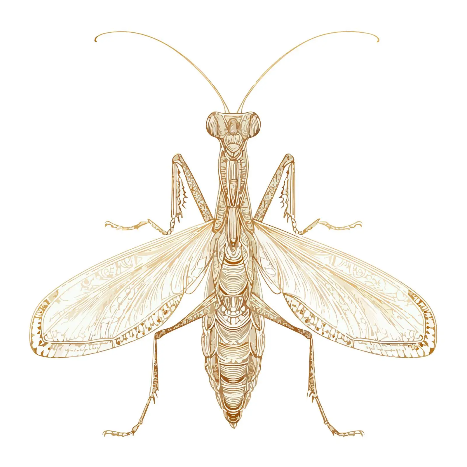 Praying Mantis Applique Embroidery Design — free download from Dotvec