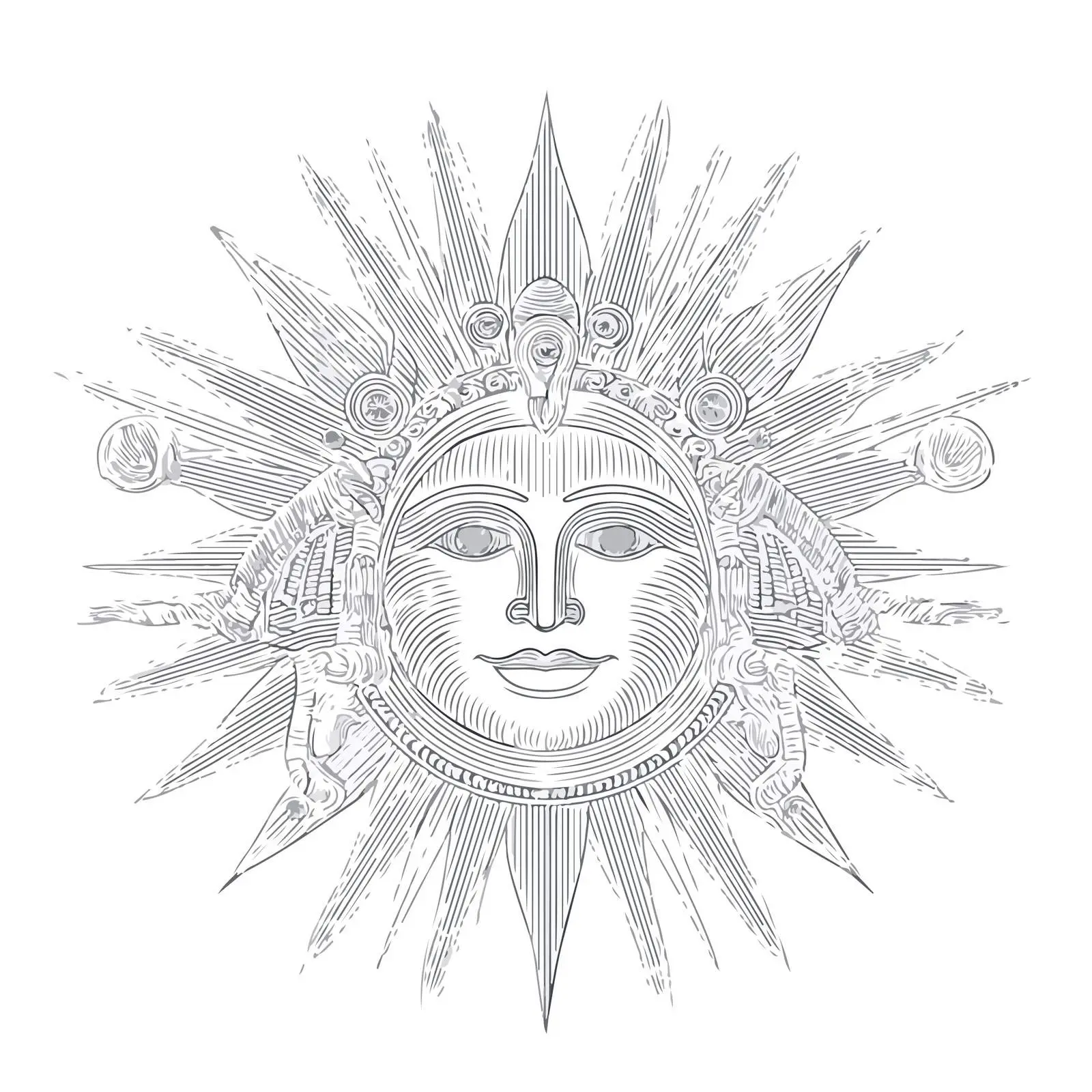 Egyptian Sun God Applique Embroidery — free download from Dotvec