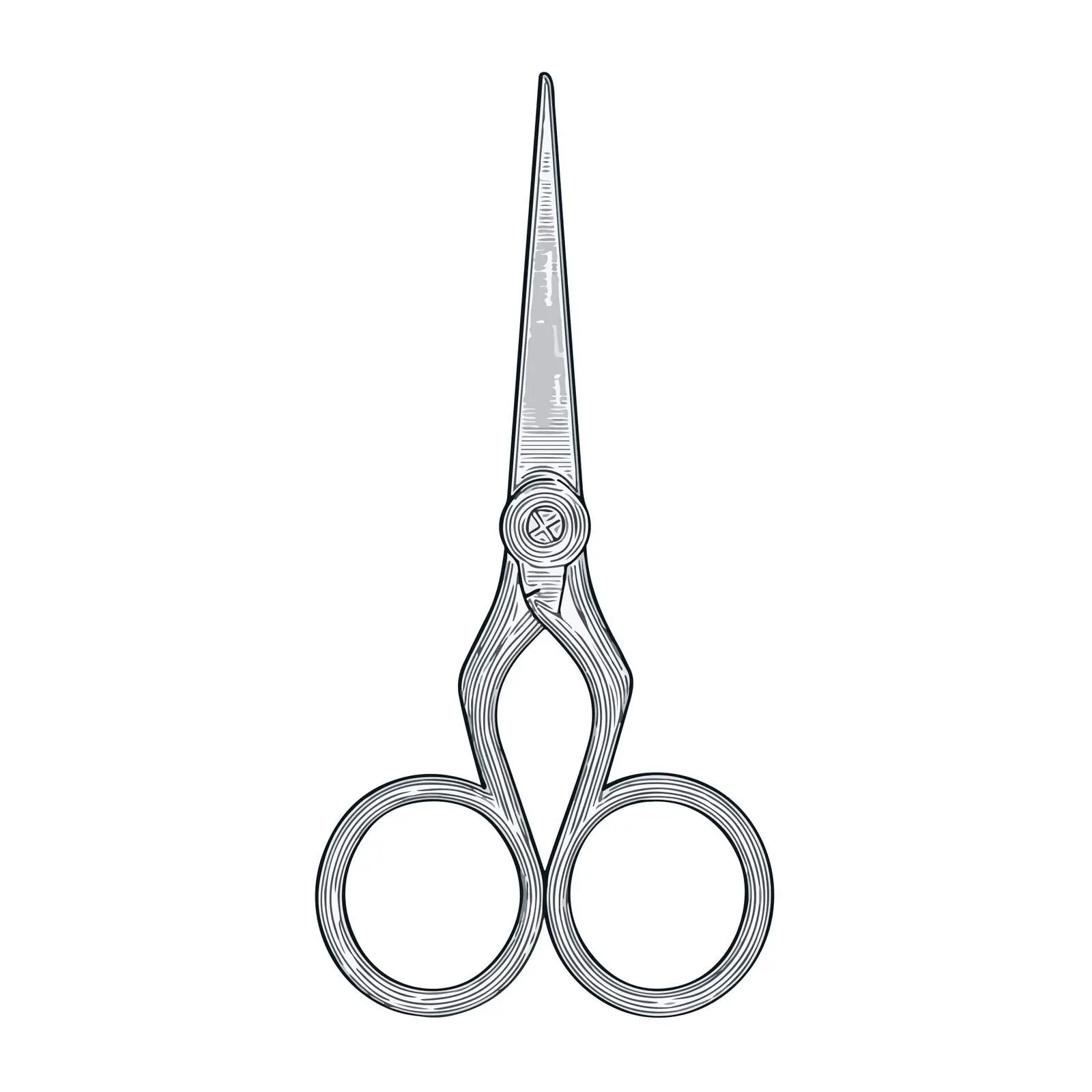Scissors Applique Line Art Embroidery Vector — free download from Dotvec
