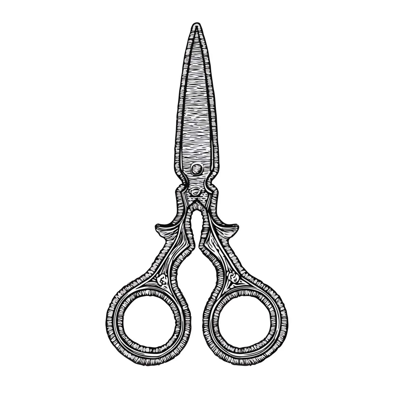 Embroidery Scissors Applique Line Art Vector — free download from Dotvec