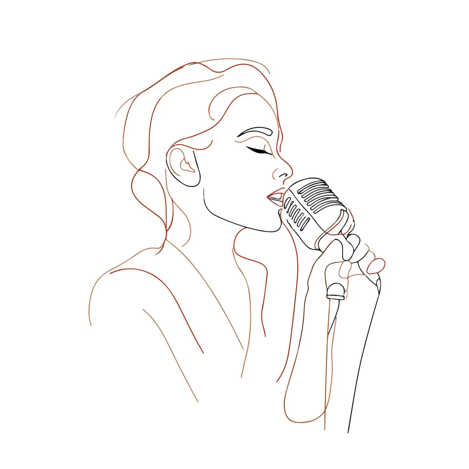 Singer Applique Line Art Vector Design — free download from Dotvec