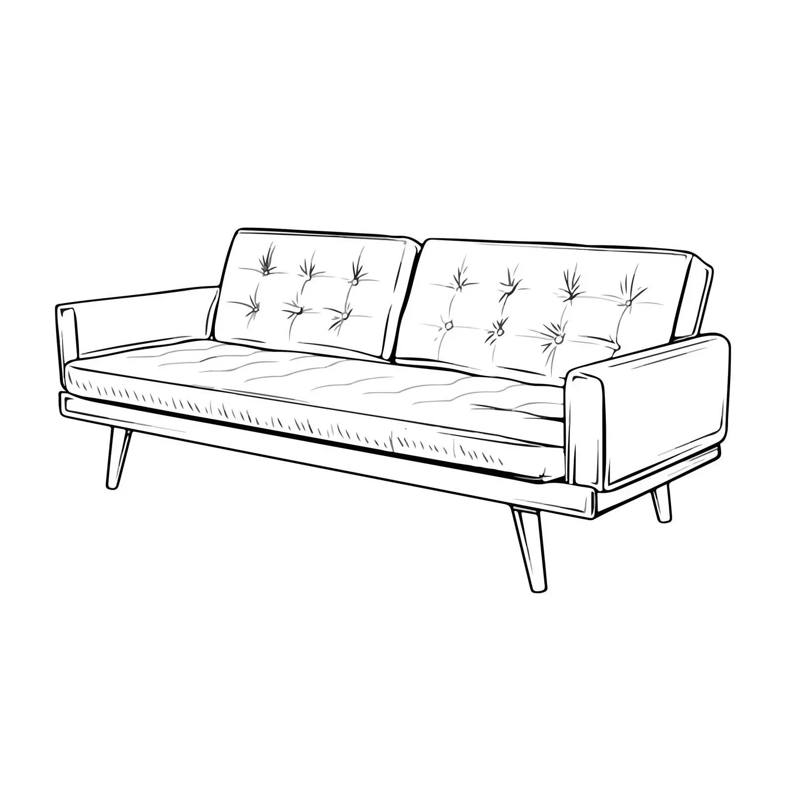 Sofa Bed Applique Line Art Vector — free download from Dotvec