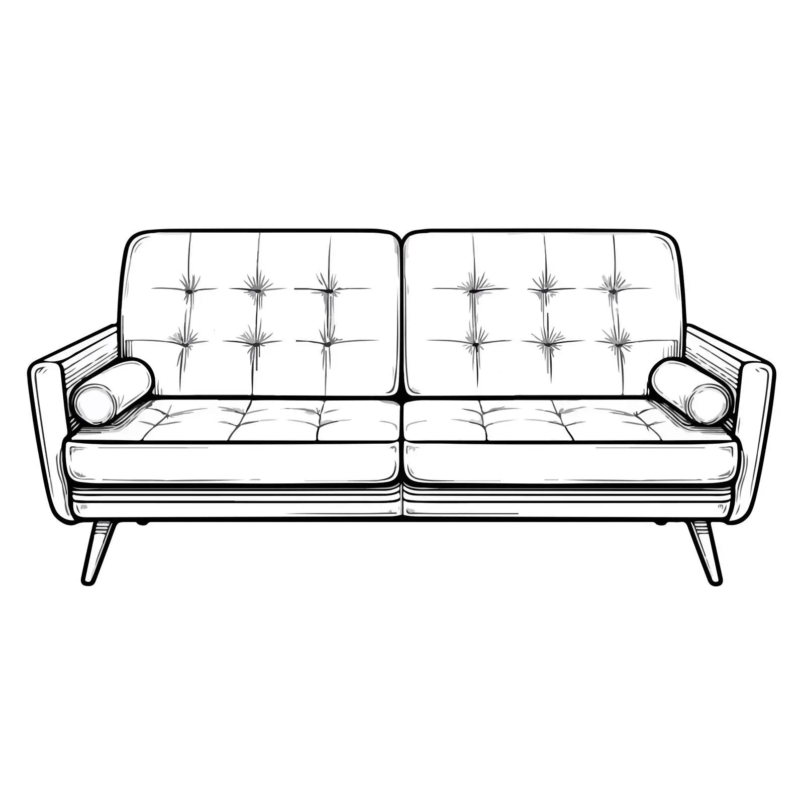 Sofa Bed Applique Line Art Vector — free download from Dotvec
