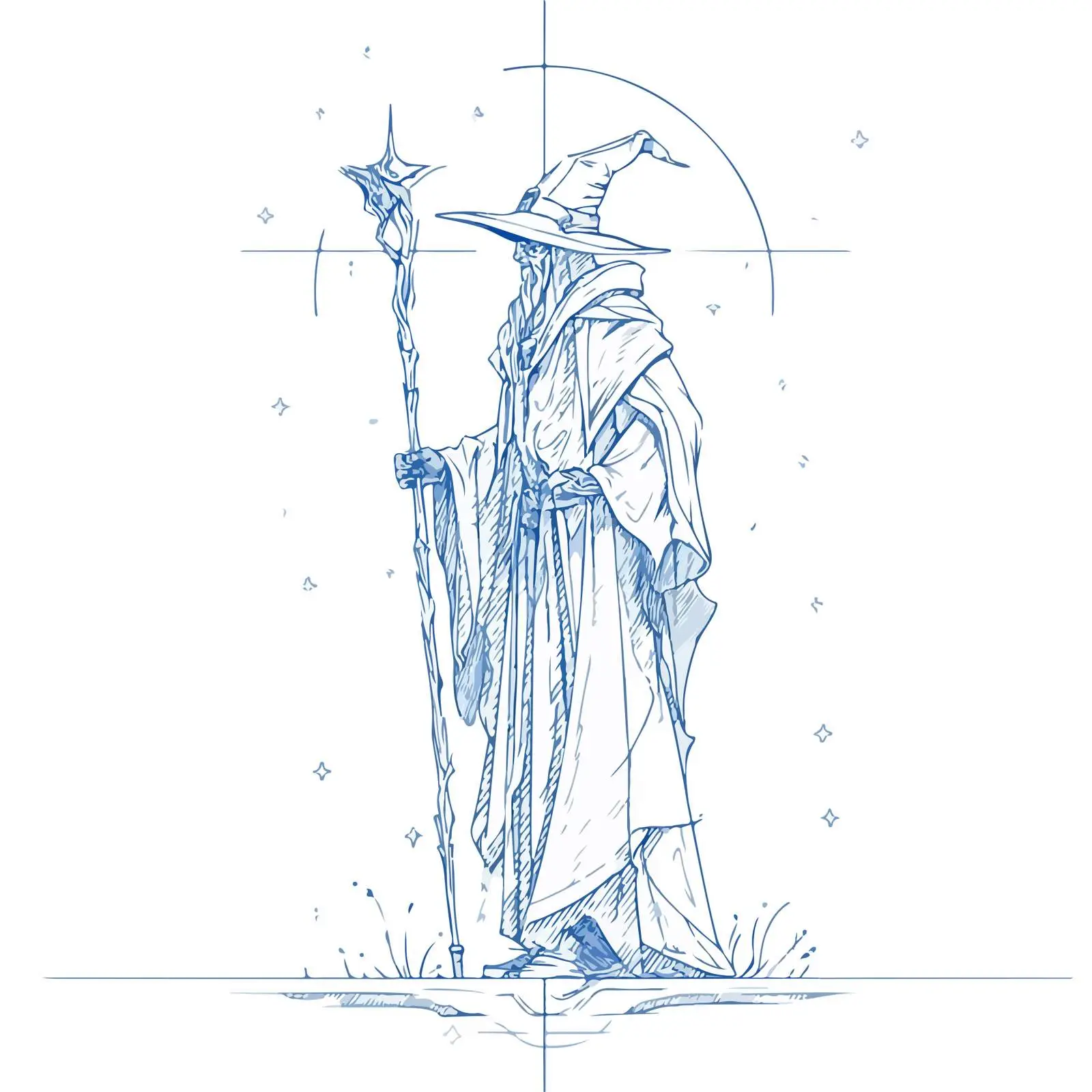 Sorcerer Applique Embroidery Vector Design — free download from Dotvec