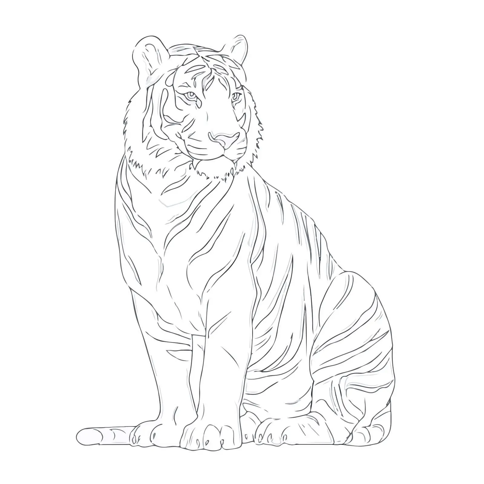 Tiger Applique Embroidery Line Art — free download from Dotvec