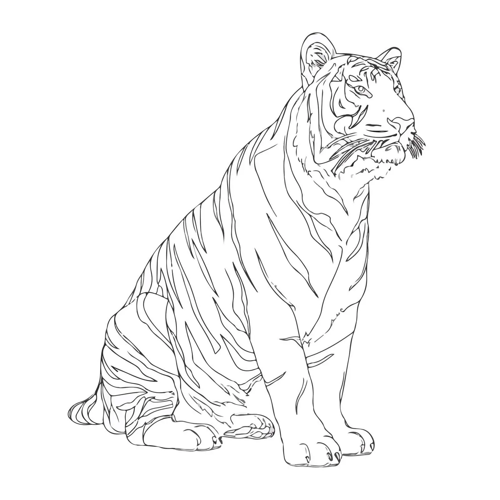 Tiger Sitting Applique Embroidery Vector Art — free download from Dotvec