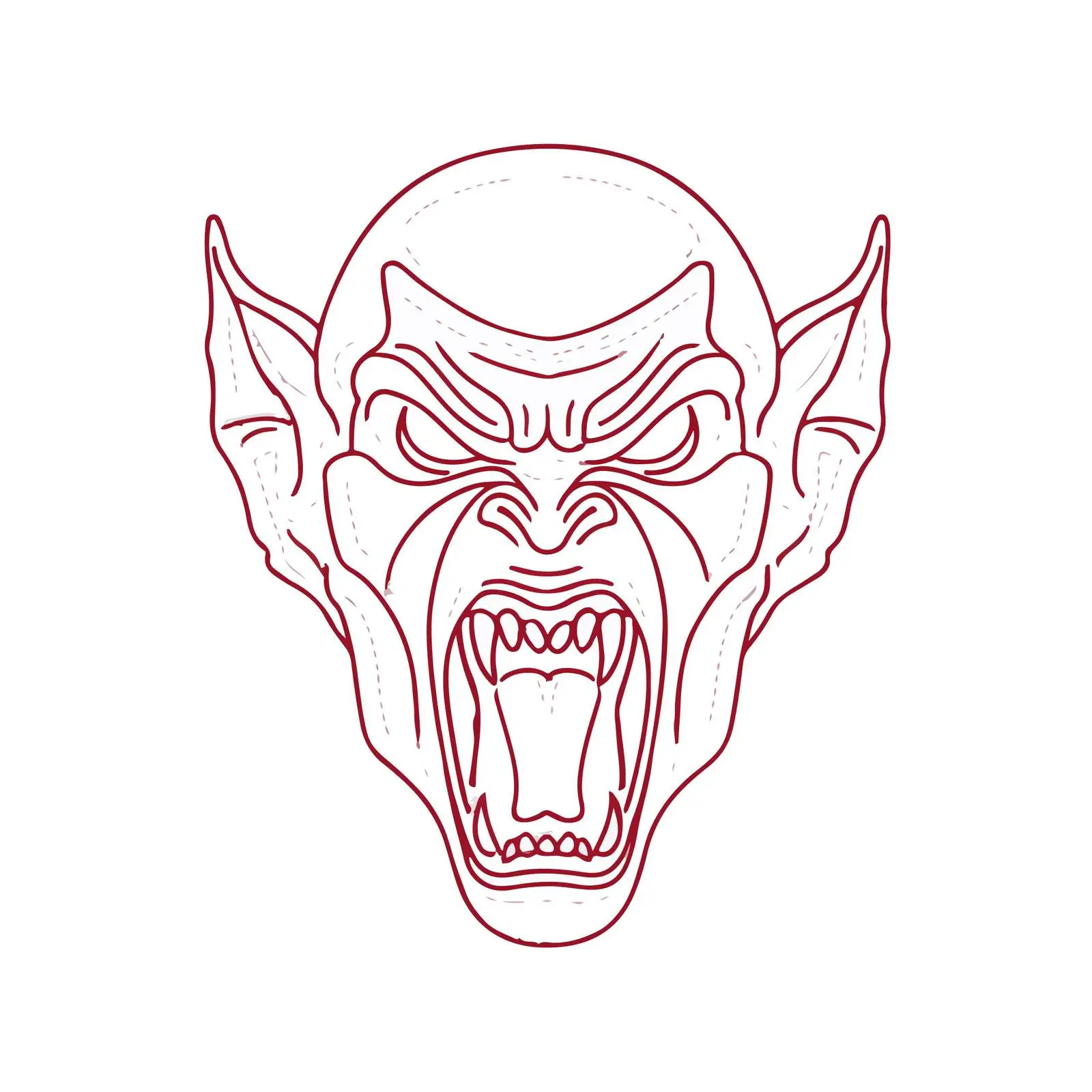Vampire Applique Line Art Vector Embroidery – free vampire image from Dotvec