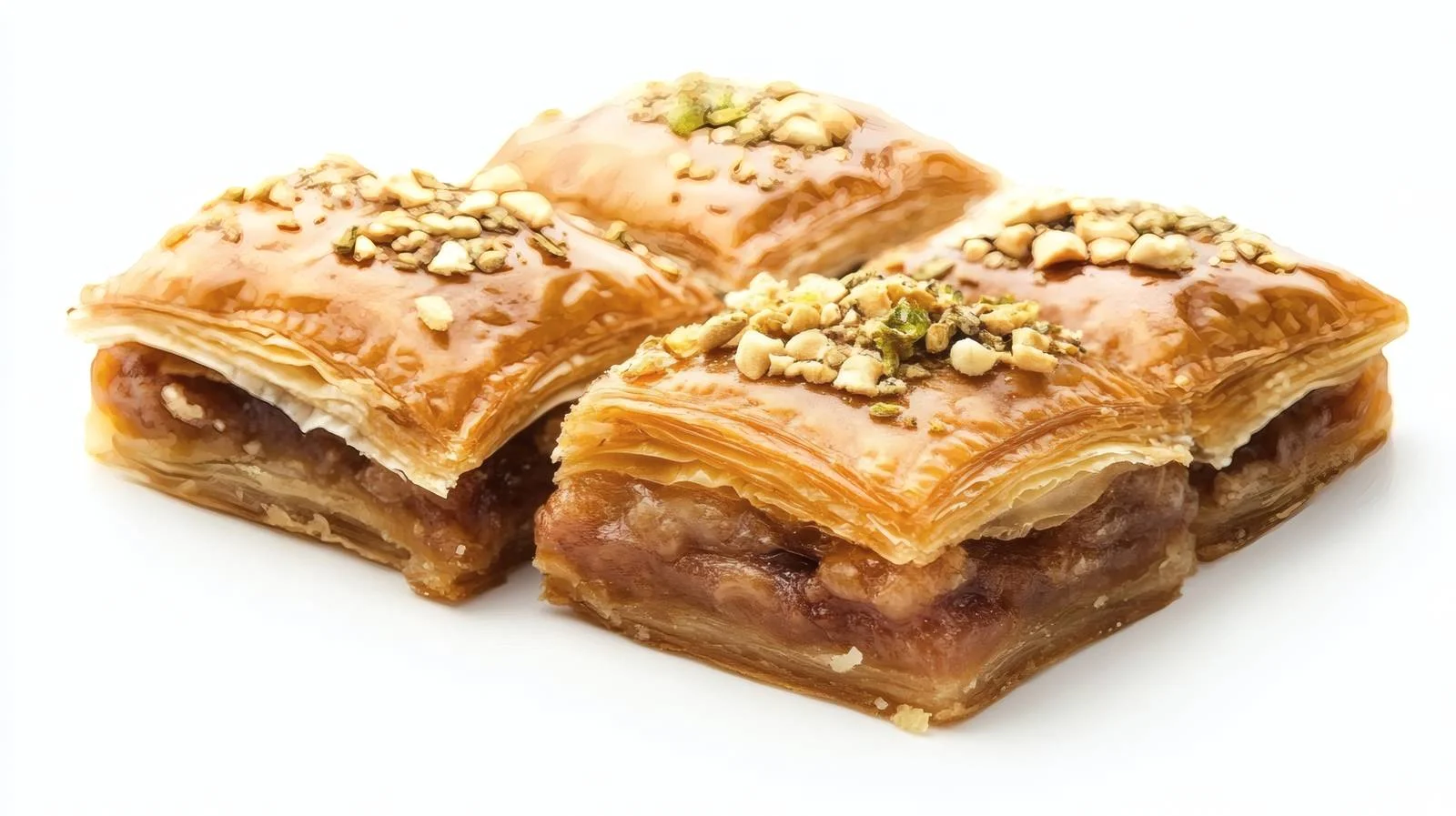 Exquisite Arabic Baklava on White Background — free download from Dotvec