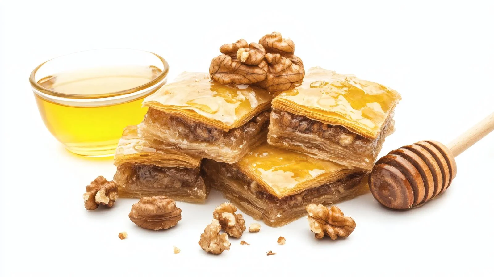 Exquisite Arab Baklava Delight White Background — free download from Dotvec