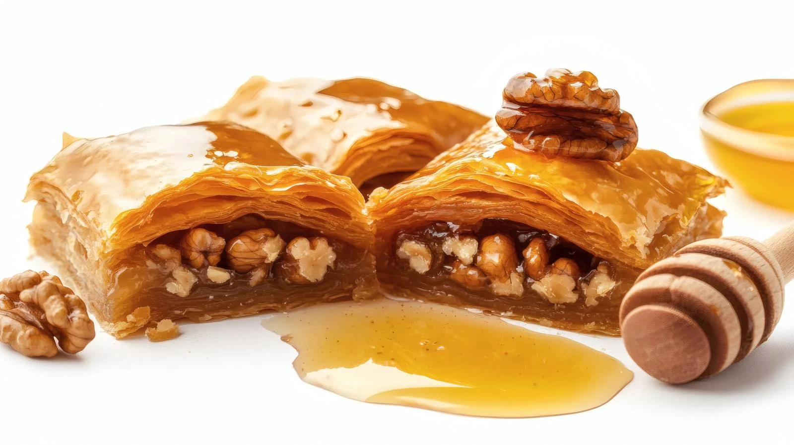 Exquisite Arabic Baklava with Honey Drizzle — free download from Dotvec